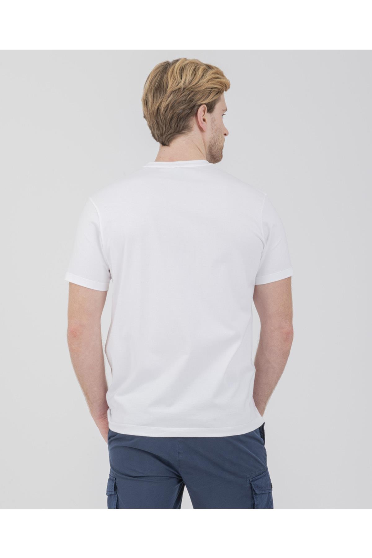 Paul Shark Paul Shark Erkek Pamuklu Regular Fit Düz Kısa Kollu Beyaz T-Shirt 22411009-010