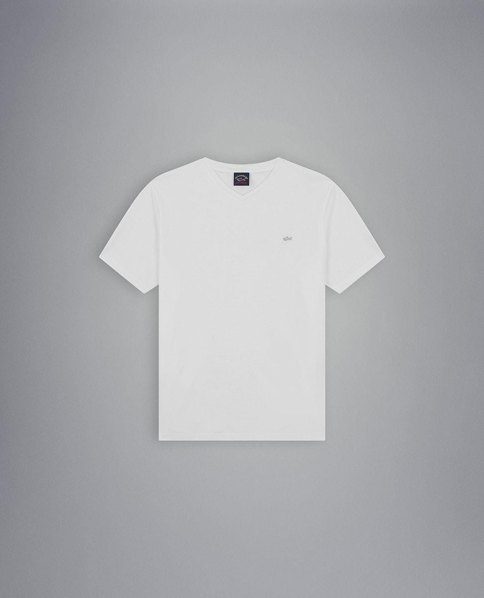 Paul Shark Paul Shark Erkek Pamuklu Regular Fit Düz Kısa Kollu Beyaz T-Shirt 23411020-010