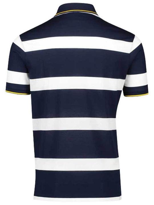 Paul Shark Paul Shark Erkek Pamuklu Regular Fit Çizgili Kısa Kollu Lacivert-Beyaz Polo Yaka T-Shirt 23411289-229