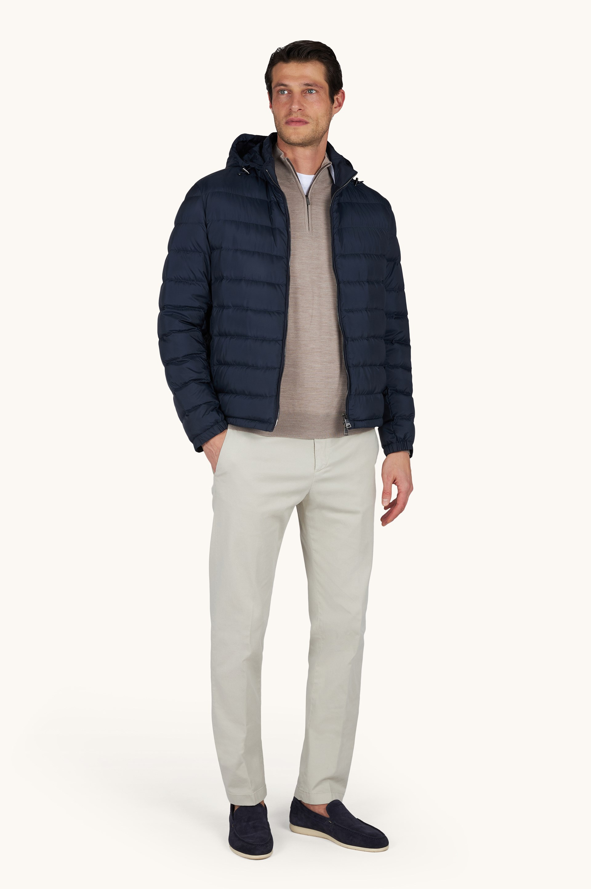Paul Shark Paul Shark Erkek Pamuklu Regular Fit Kapitoneli Kapüşonlu Fermuarlı Lacivert Mont 99312008-013