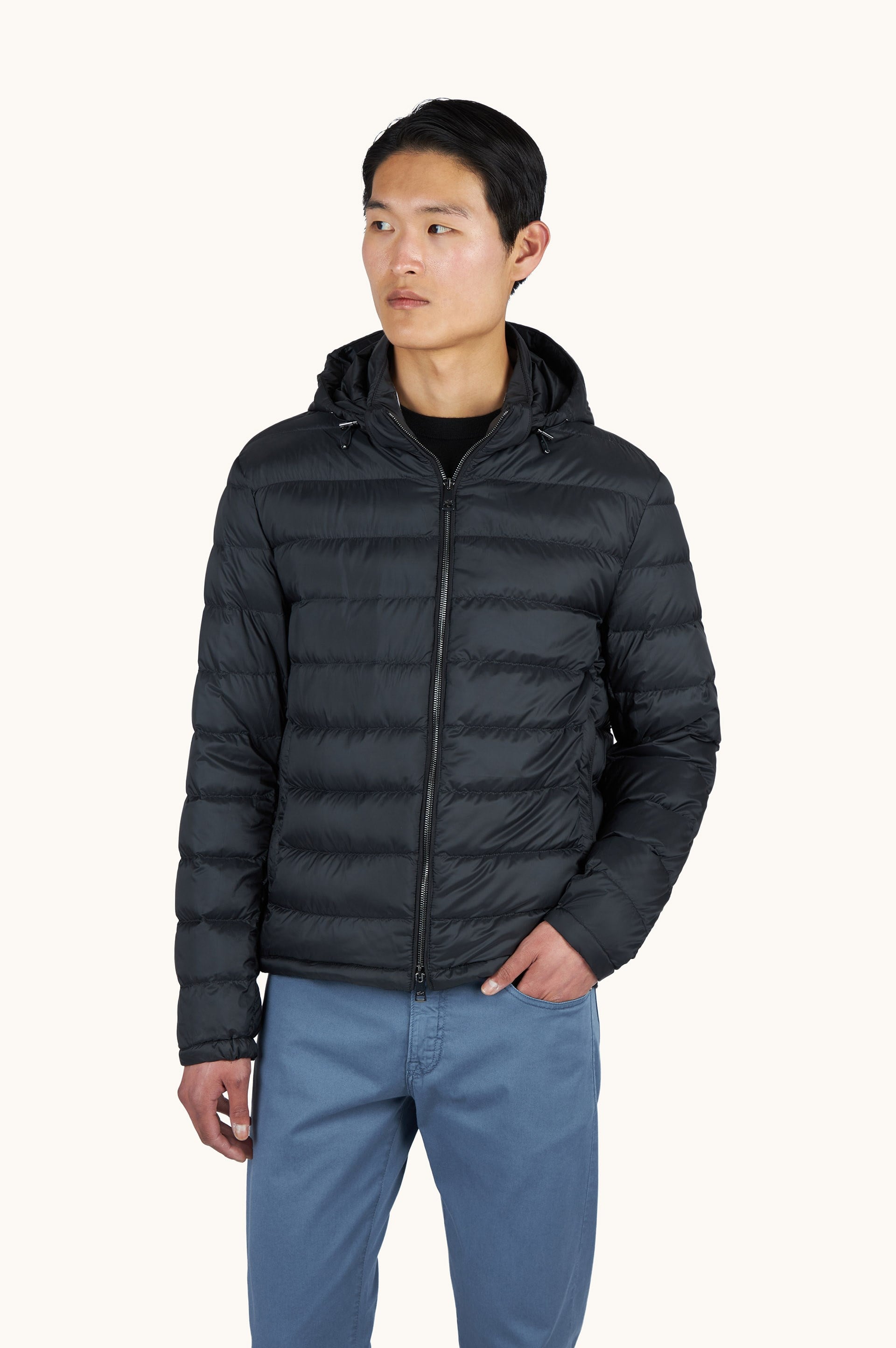 Paul Shark Paul Shark Erkek Pamuklu Regular Fit Kapitoneli Kapüşonlu Fermuarlı Siyah Mont 99312008-011