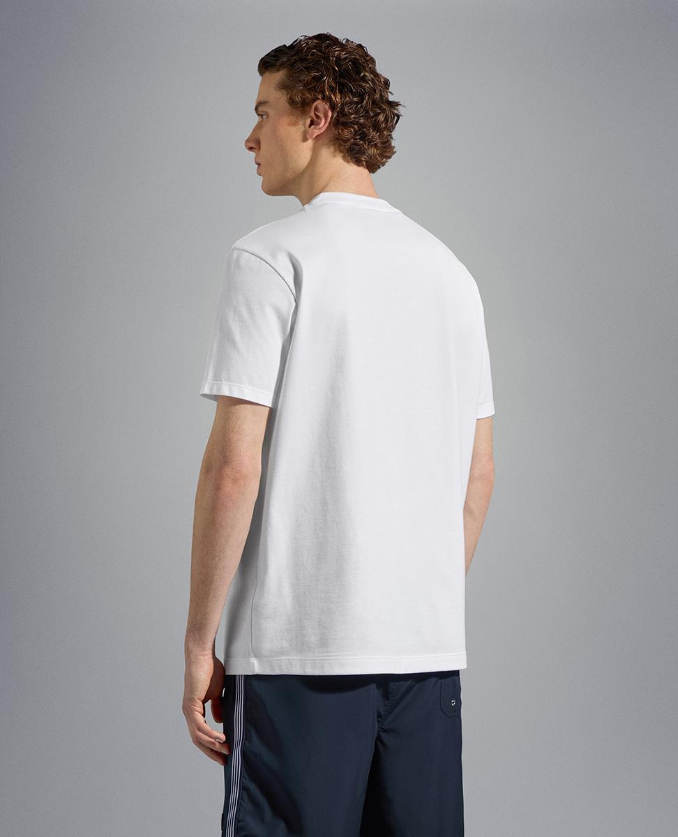 Paul Shark Paul Shark Erkek Pamuklu Regular Fit Düz Kısa Kollu Beyaz T-Shirt 23411017-010