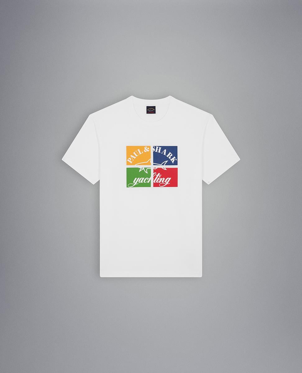 Paul Shark Paul Shark Erkek Pamuklu Regular Fit Düz Kısa Kollu Beyaz T-Shirt 23411017-010