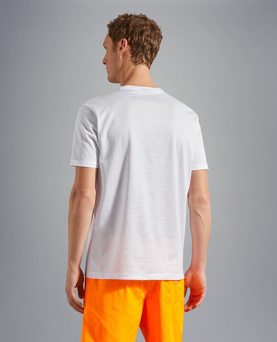 Paul Shark Paul Shark Erkek Pamuklu Regular Fit Düz Kısa Kollu Beyaz T-Shirt 23411020-010