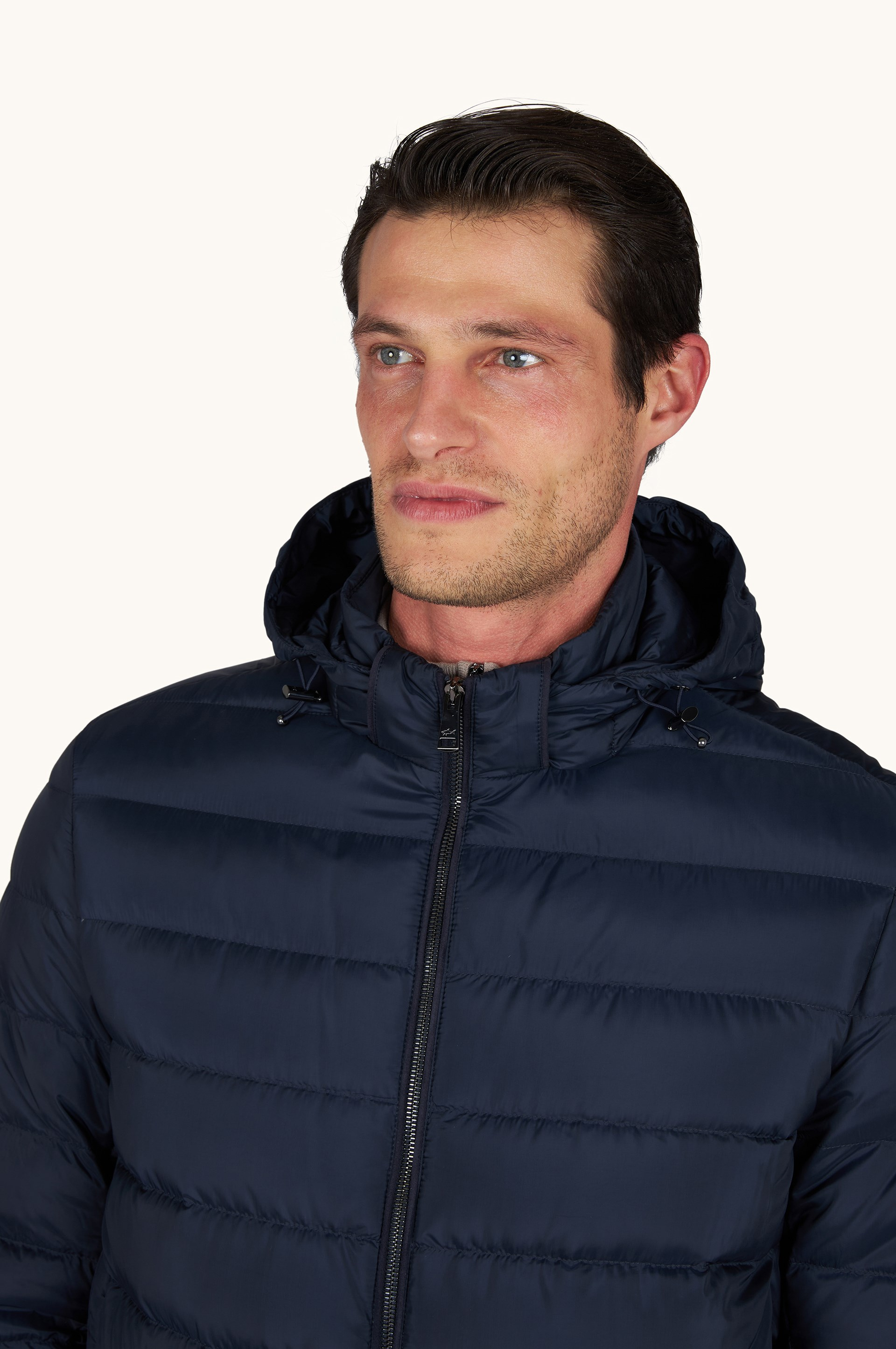 Paul Shark Paul Shark Erkek Pamuklu Regular Fit Kapitoneli Kapüşonlu Fermuarlı Lacivert Mont 99312008-013