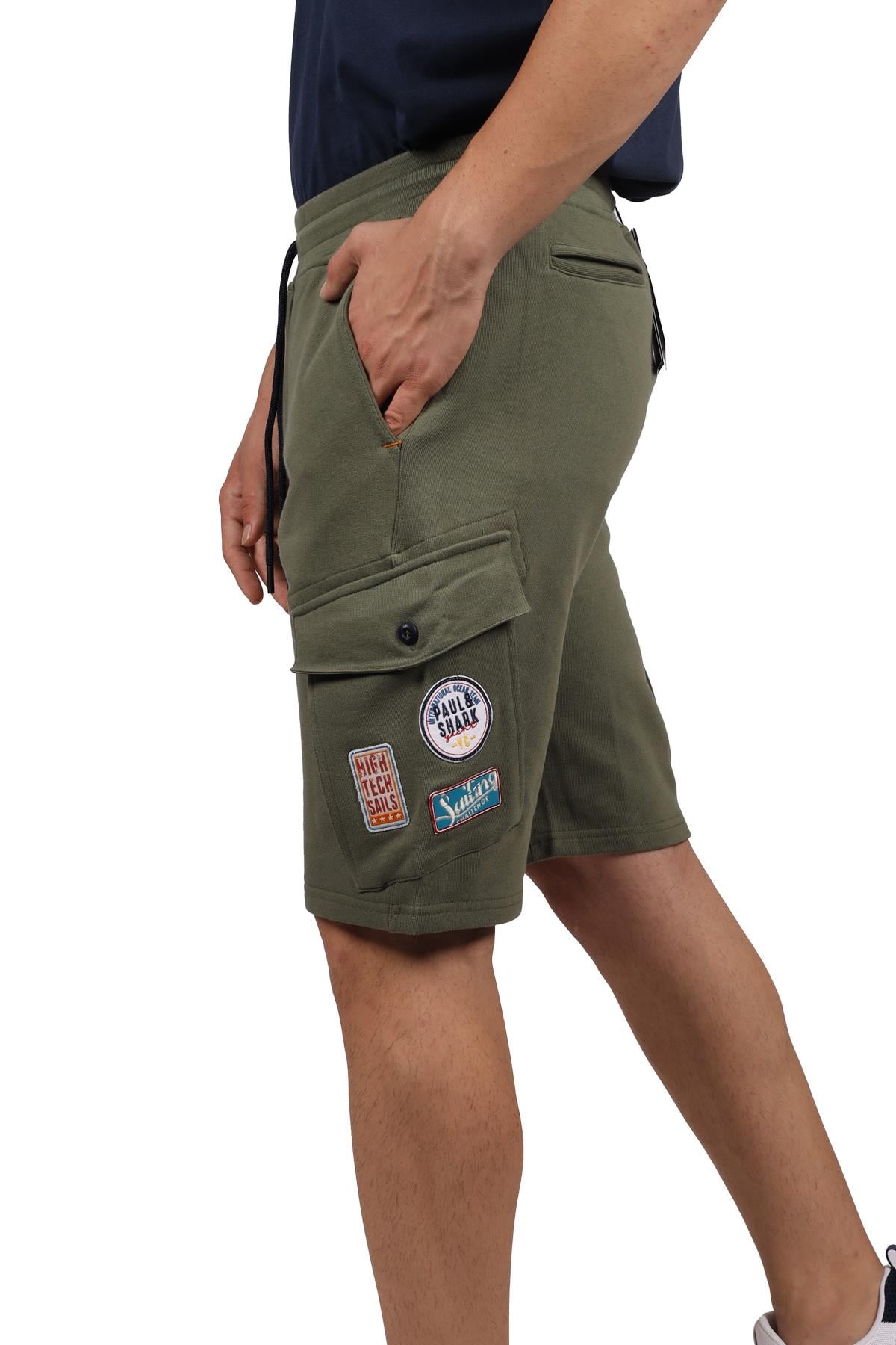 Paul Shark Paul Shark Erkek Pamuklu Regular Fit Düz Haki Şort 21411930-270