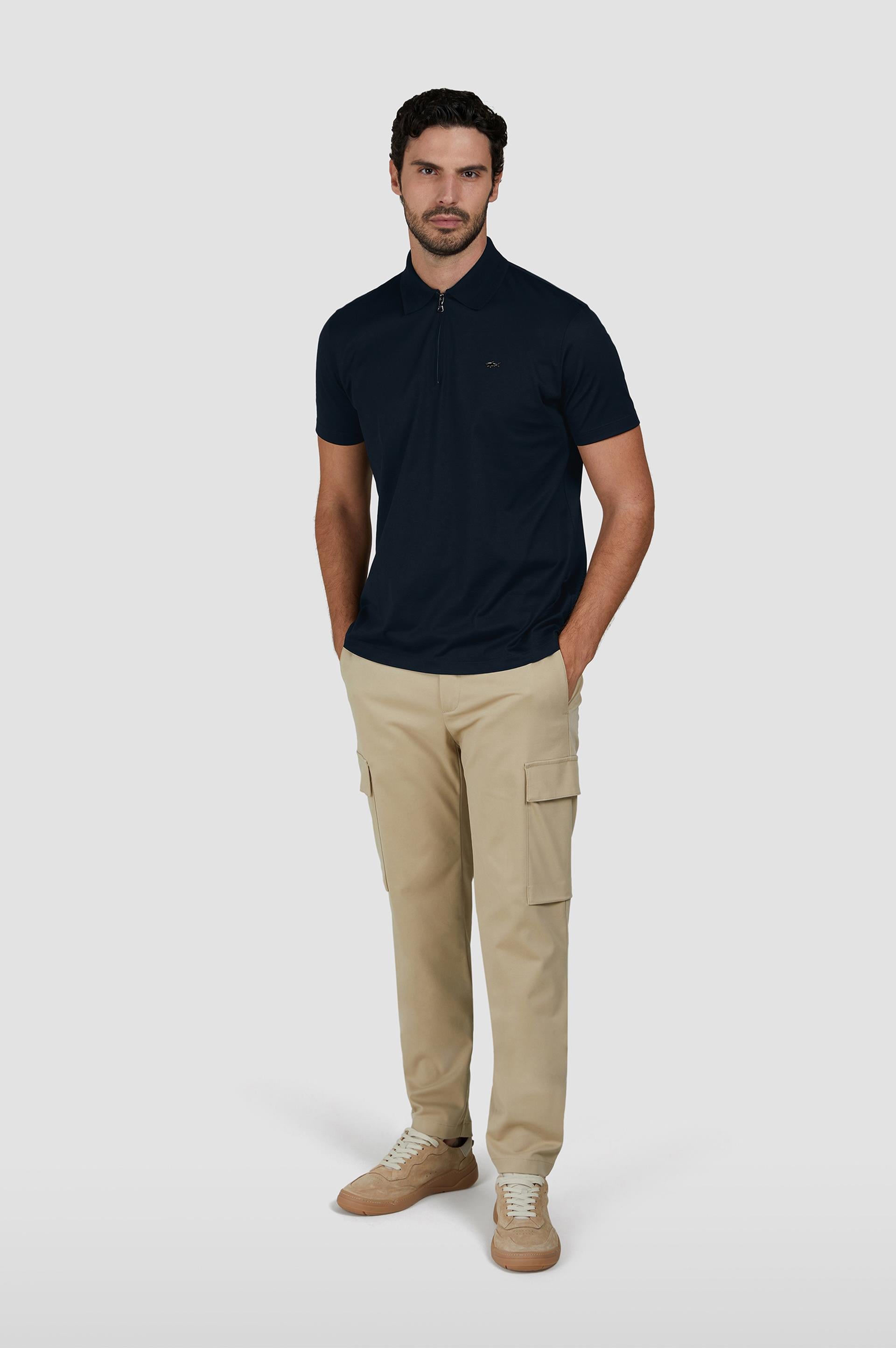 Paul Shark Paul Shark Erkek Polo Yaka Regular Fit Pamuklu Kısa Kollu Mavi Polo Yaka T-Shirt 24411249-13D