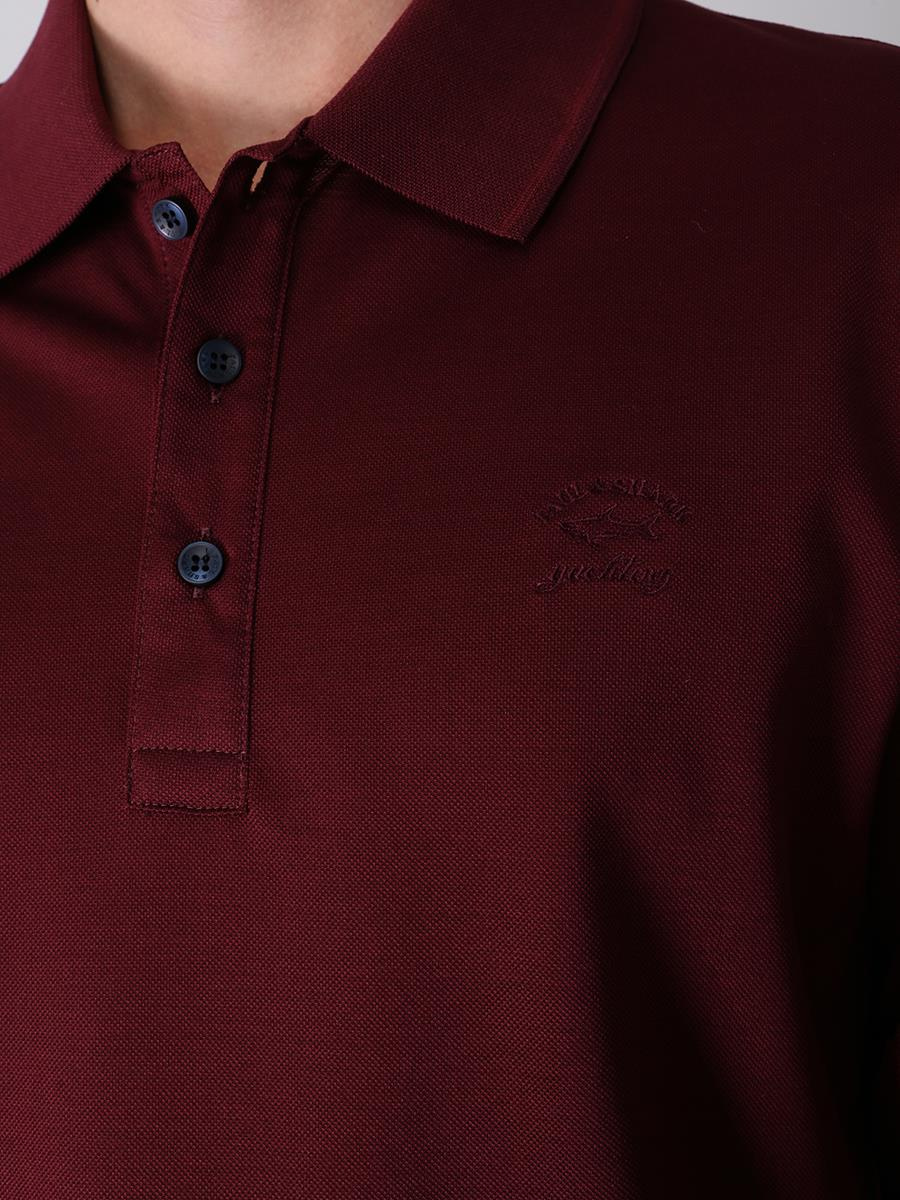 Paul Shark Paul Shark Erkek Polo Yaka Regular Fit Pamuklu Kısa Kollu Bordo Polo Yaka T-Shirt 12311737-237