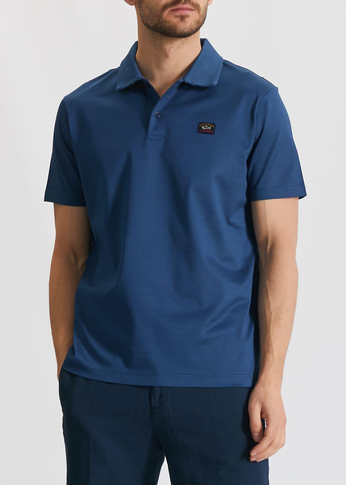 Paul Shark Paul Shark Erkek Polo Yaka Düğme Kapamalı Kısa Kollu Lacivert Polo Yaka T-Shirt 21411220-377
