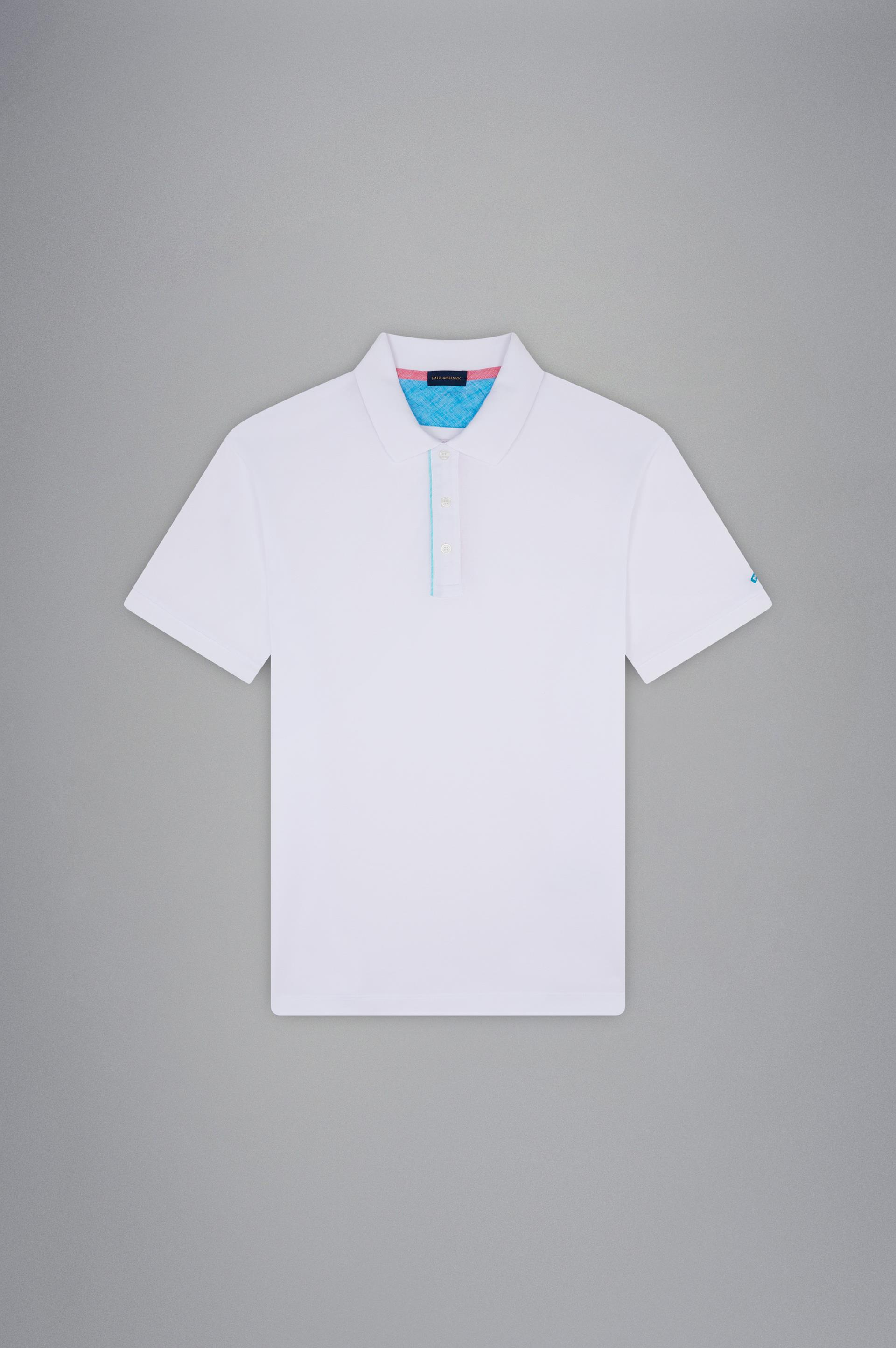 Paul Shark Paul Shark Erkek Polo Yaka Düğme Kapamalı Kısa Kollu Beyaz Polo Yaka T-Shirt 24411322-010