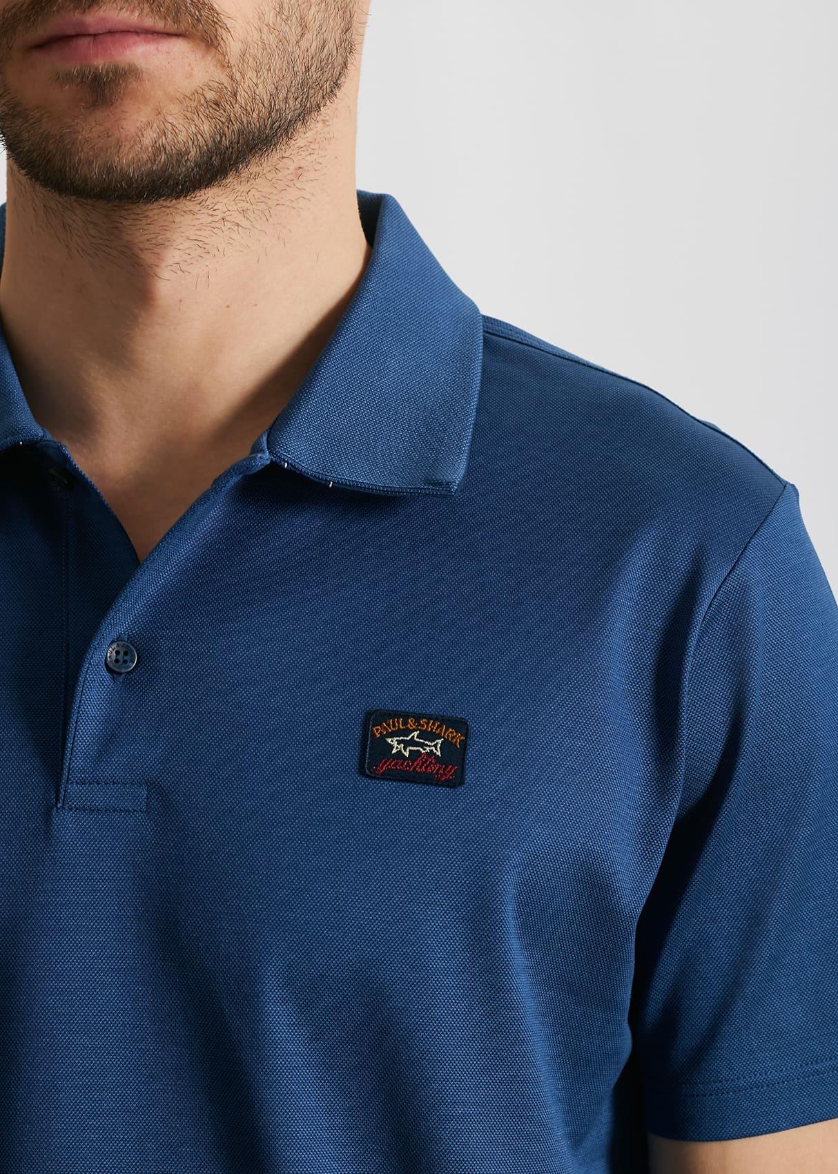 Paul Shark Paul Shark Erkek Polo Yaka Düğme Kapamalı Kısa Kollu Lacivert Polo Yaka T-Shirt 21411220-377