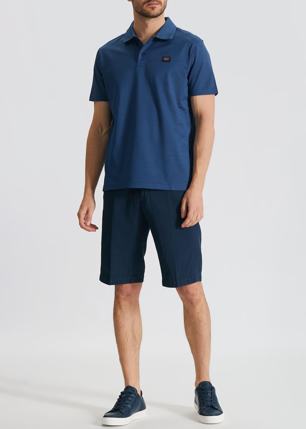 Paul Shark Paul Shark Erkek Polo Yaka Düğme Kapamalı Kısa Kollu Lacivert Polo Yaka T-Shirt 21411220-377