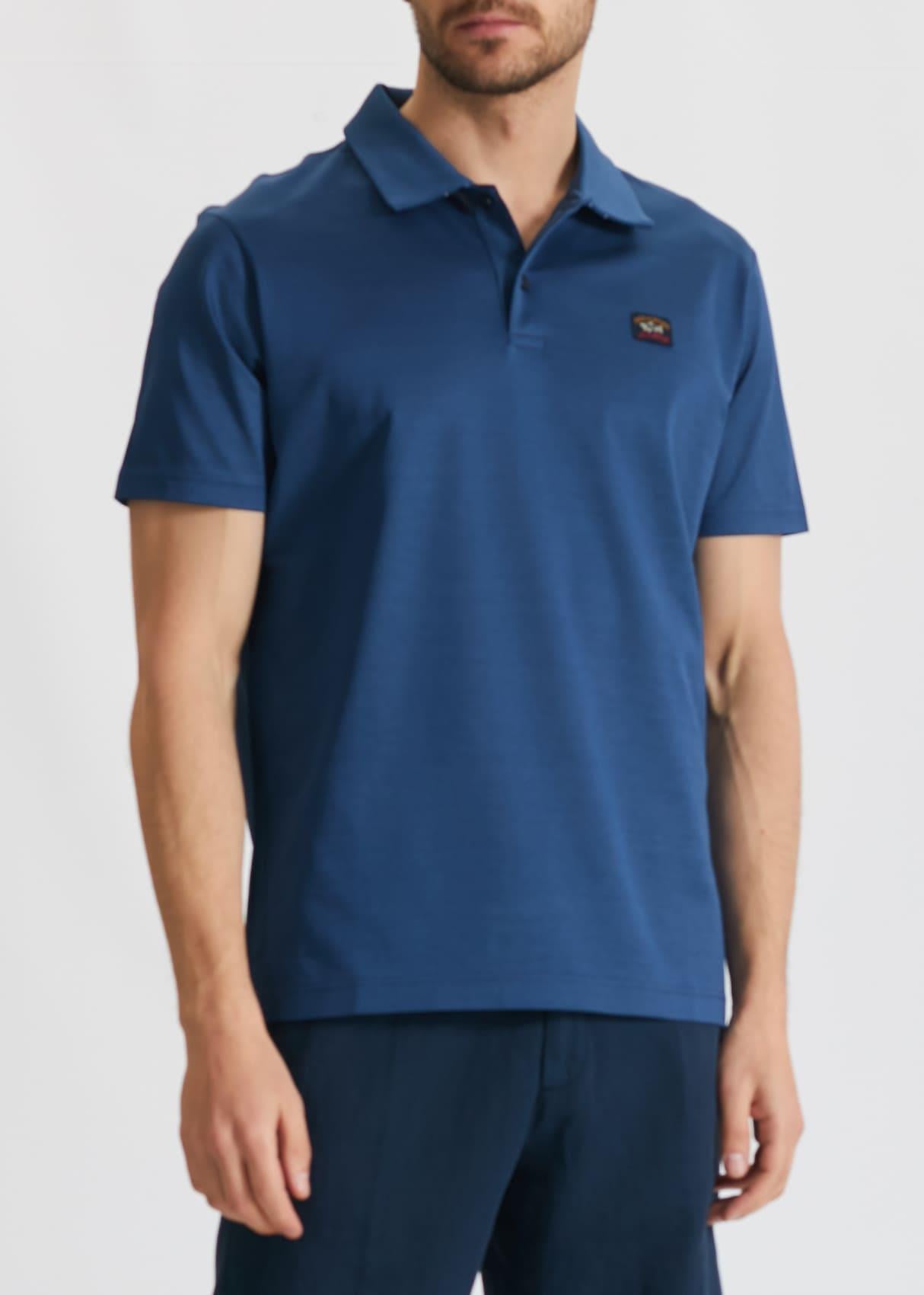 Paul Shark Paul Shark Erkek Polo Yaka Düğme Kapamalı Kısa Kollu Lacivert Polo Yaka T-Shirt 21411220-377