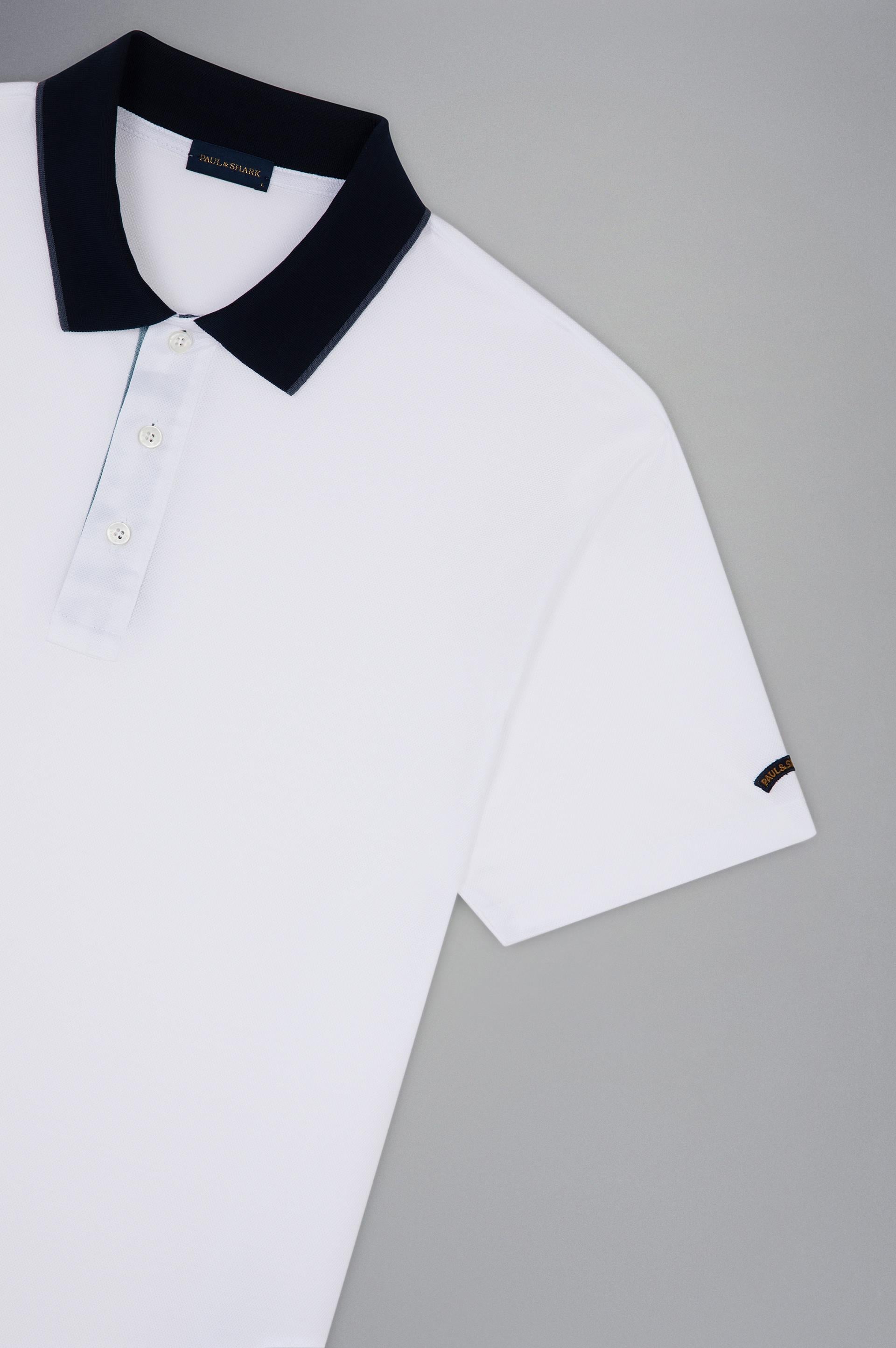 Paul Shark Paul Shark Erkek Polo Yaka Düğme Kapamalı Kısa Kollu Beyaz Polo Yaka T-Shirt 24411261-010