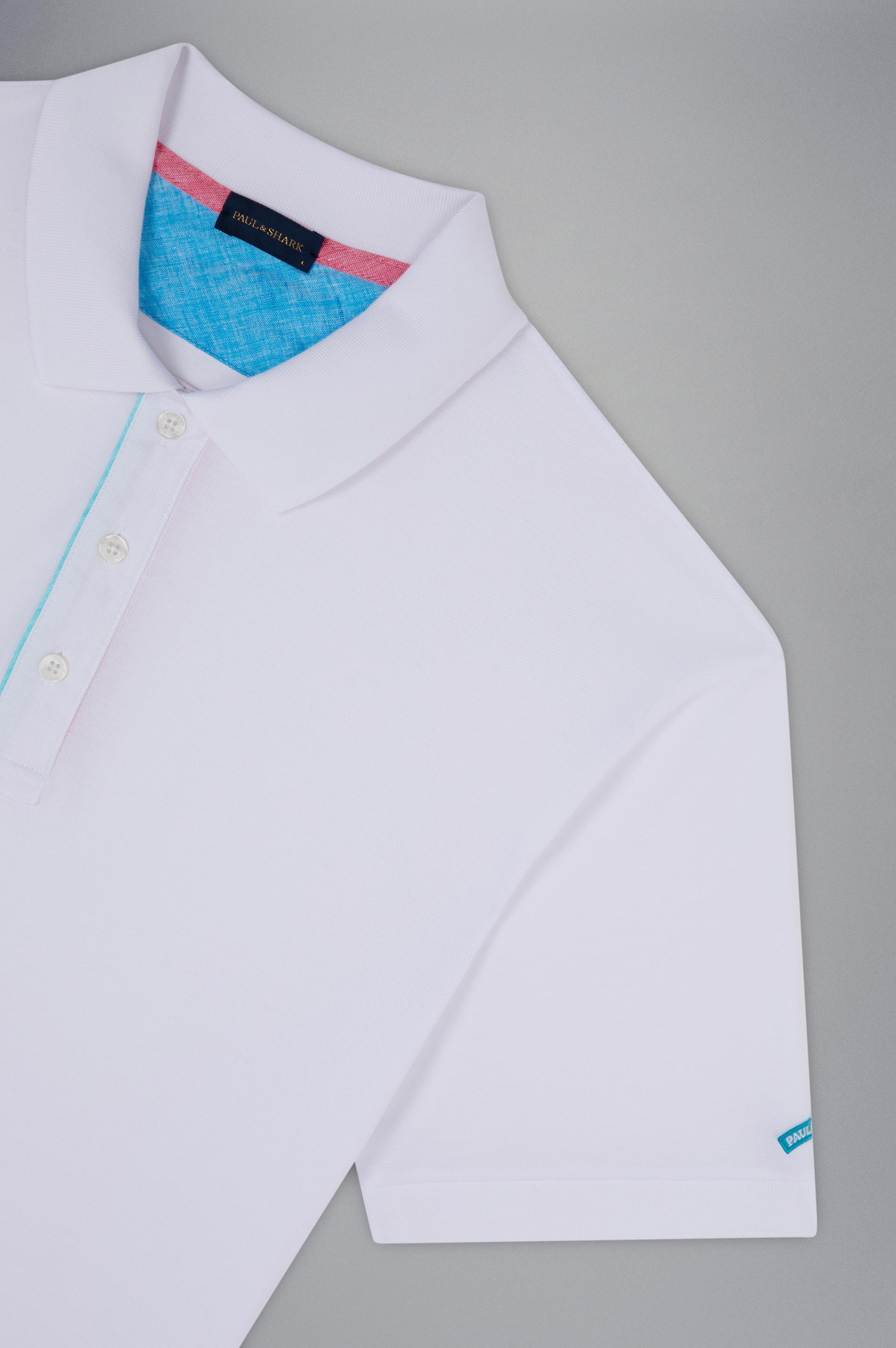 Paul Shark Paul Shark Erkek Polo Yaka Düğme Kapamalı Kısa Kollu Beyaz Polo Yaka T-Shirt 24411322-010