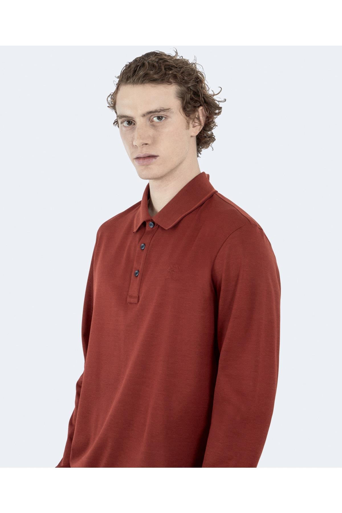Paul Shark Paul Shark Erkek Polo Yaka Regular Fit Pamuklu Kısa Kollu Turuncu Polo Yaka T-Shirt 12311737-236