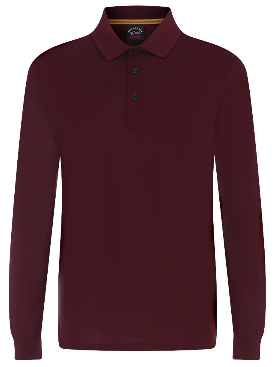 Paul Shark Paul Shark Erkek Polo Yaka Regular Fit Pamuklu Kısa Kollu Bordo Polo Yaka T-Shirt 12311737-237