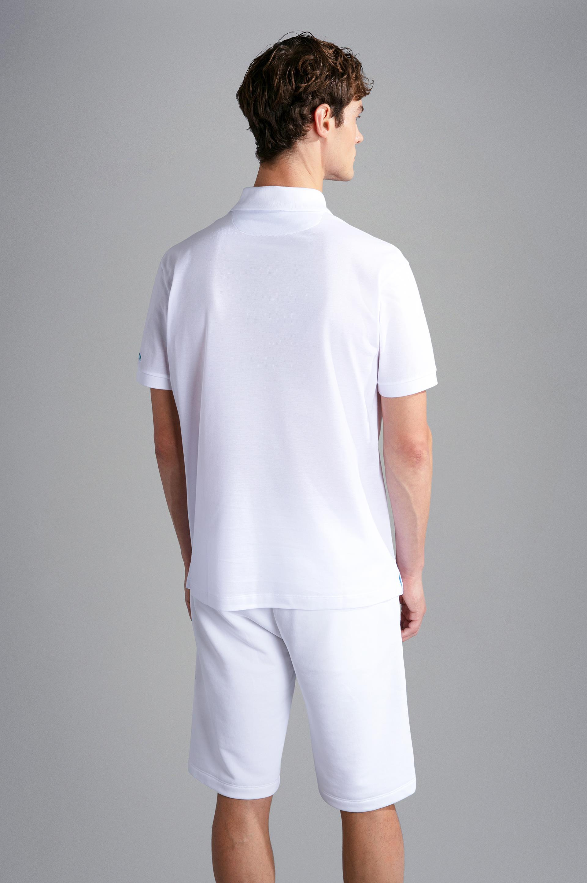 Paul Shark Paul Shark Erkek Polo Yaka Düğme Kapamalı Kısa Kollu Beyaz Polo Yaka T-Shirt 24411322-010