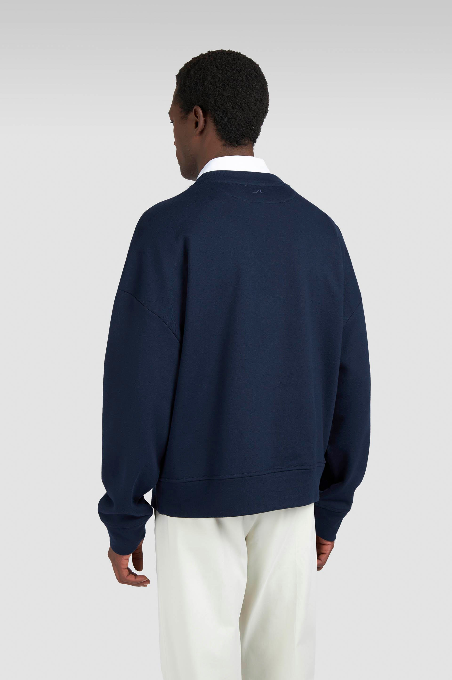 Paul Shark Paul Shark Erkek Rahat Kalıp Büyük Shark Logolu Pamuklu Uzun Kollu Lacivert Sweatshirt 15311848-050