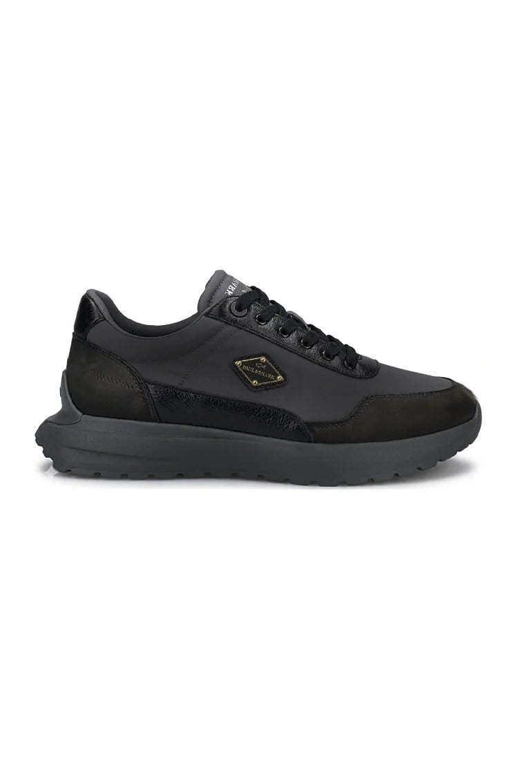 Paul Shark Paul Shark Erkek Rahat Taban Hakiki Deri Karışımlı Logo Plakalı Siyah Sneaker 16318021-011