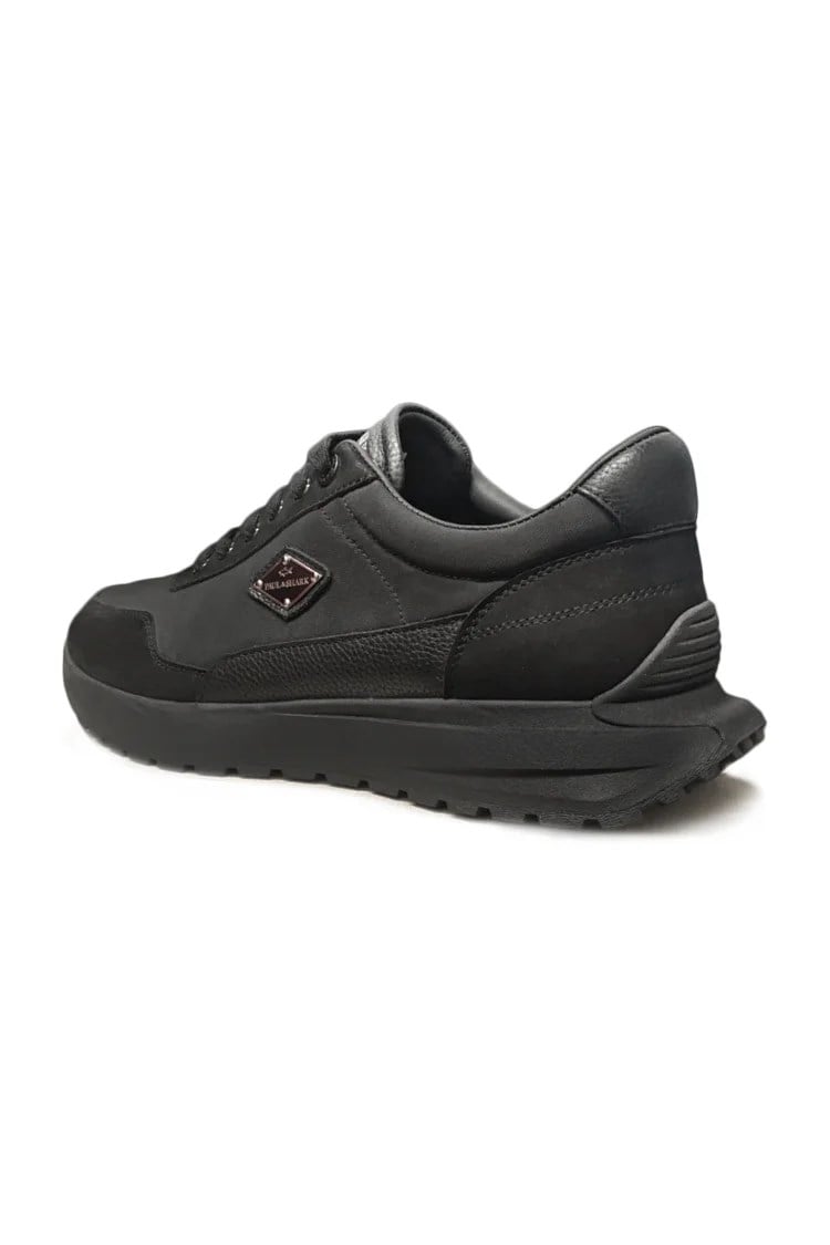 Paul Shark Paul Shark Erkek Rahat Taban Hakiki Deri Karışımlı Logo Plakalı Siyah Sneaker 16318021-011