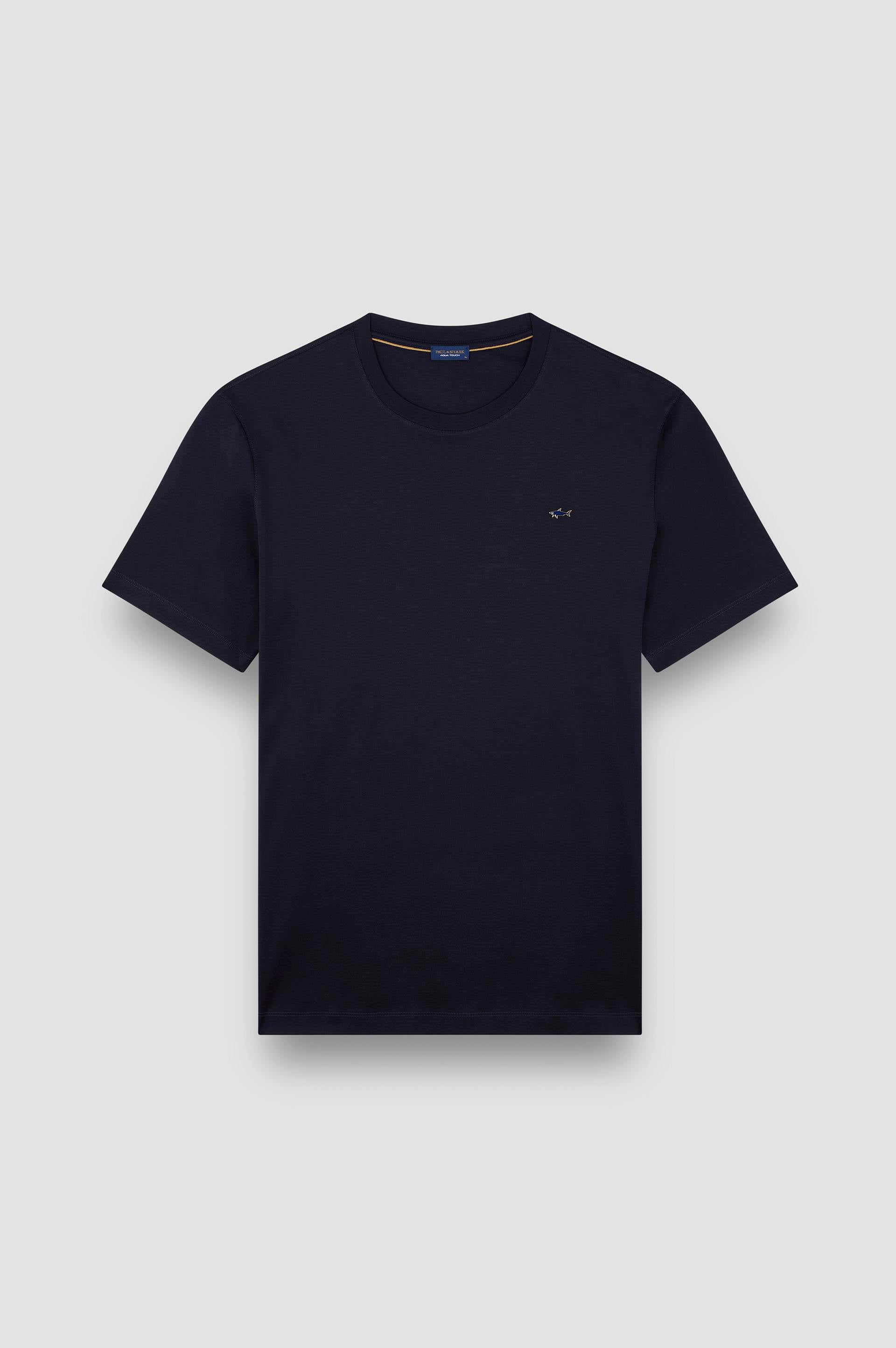 Paul Shark Paul Shark Erkek Regular Fit Yuvarlak Yakalı %100 Pamuklu Shark Logolu Kısa Kollu Lacivert-Gold T-Shirt 15311610-50E