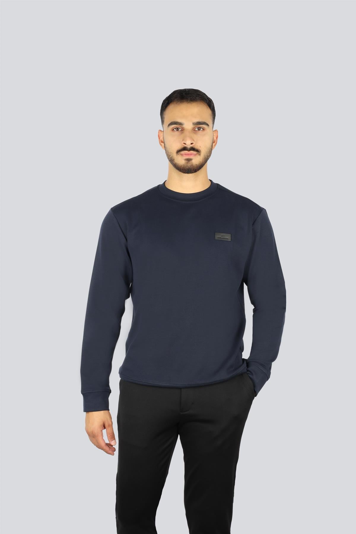 Paul Shark Paul Shark Erkek Regular Fit Pamuklu Shark Logo Etiketki Uzun Kollu Lacivert Sweatshirt 15311863-050