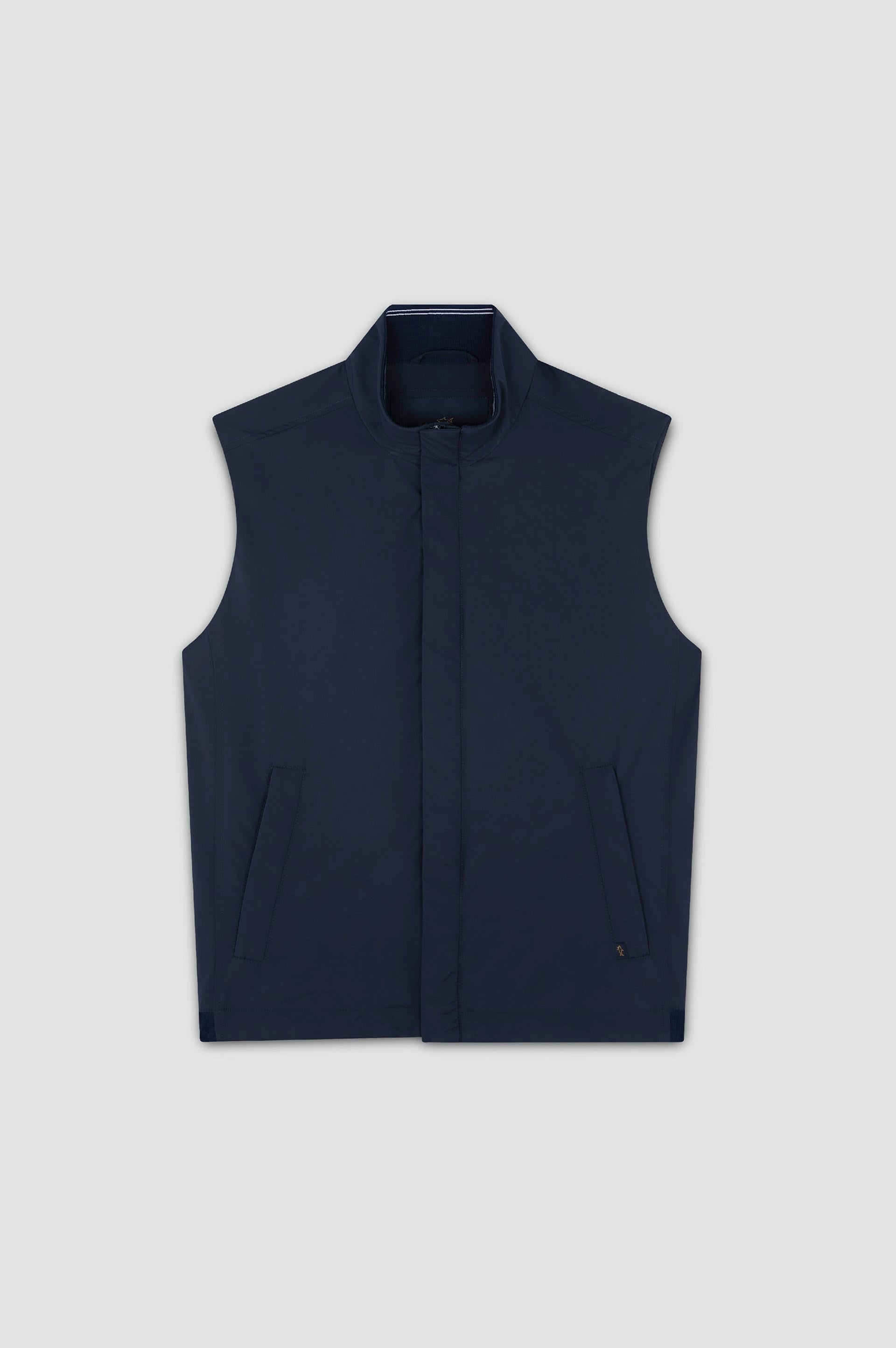 Paul Shark Paul Shark Erkek Regular Fit Kolu Cep Detaylı Dik Yaka Fermuarlı Lacivert Yelek 25412657SMA-013