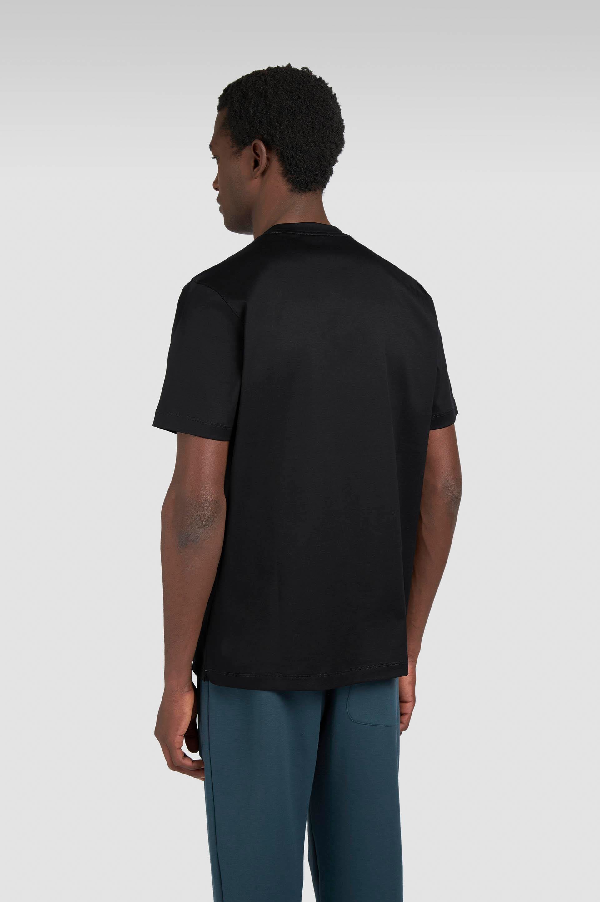 Paul Shark Paul Shark Erkek Regular Fit Yuvarlak Yakalı %100 Pamuklu Shark Logolu Kısa Kollu Siyah-Gümüş T-Shirt 15311610-11D
