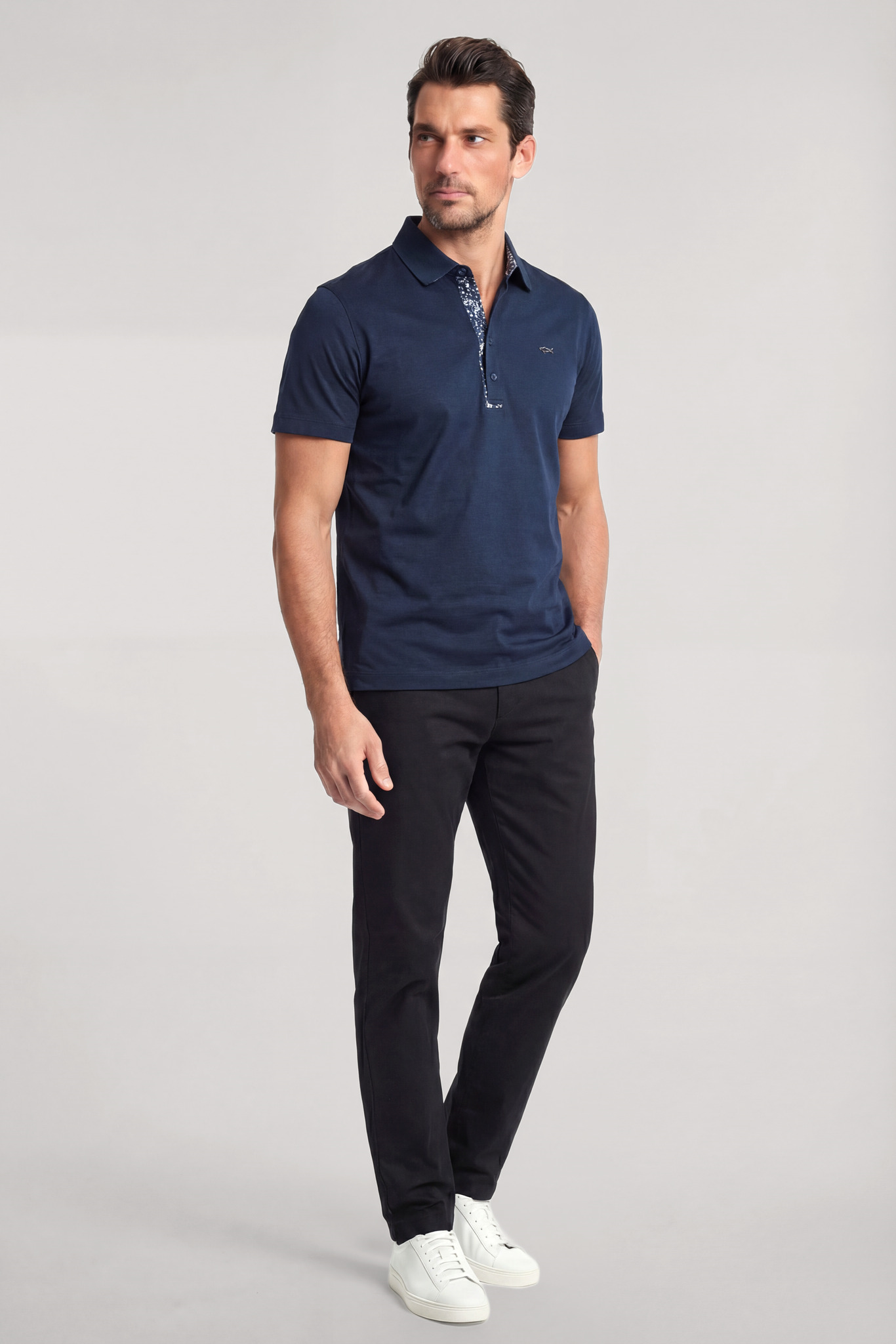 Paul Shark Paul Shark Erkek Regular Fit Pamuklu Kısa Kollu Lacivert Polo Yaka T-Shirt 26411250SM-013
