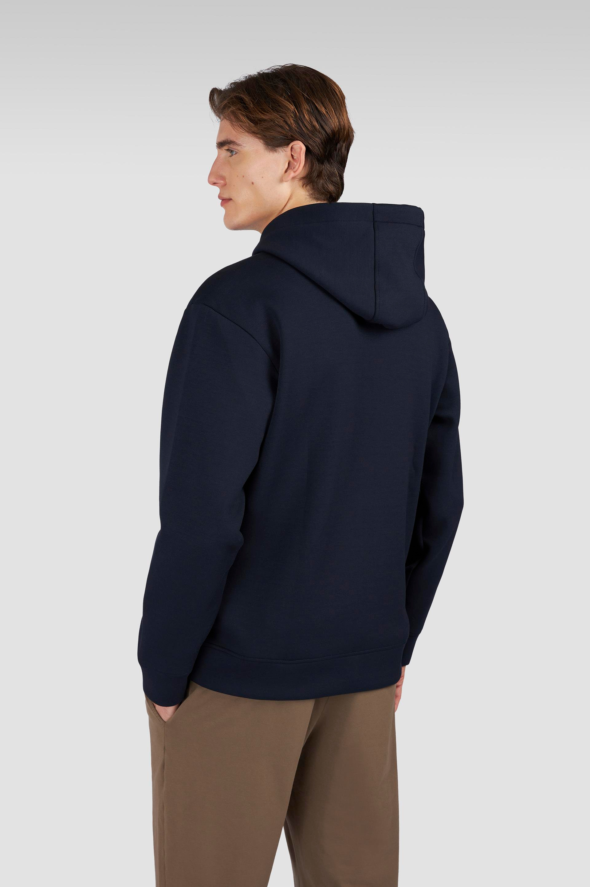 Paul Shark Paul Shark Erkek Regular Fit Kapüşonlu Yaka Shark Logo Detaylı Uzun Kollu Lacivert-Gold Sweatshirt 15311851-50E