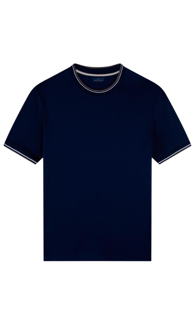 Paul Shark Paul Shark Erkek Regular Fit Yuvarlak Yaka %100 Pamuklu Kısa Kollu Lacivert T-Shirt 25411025-013