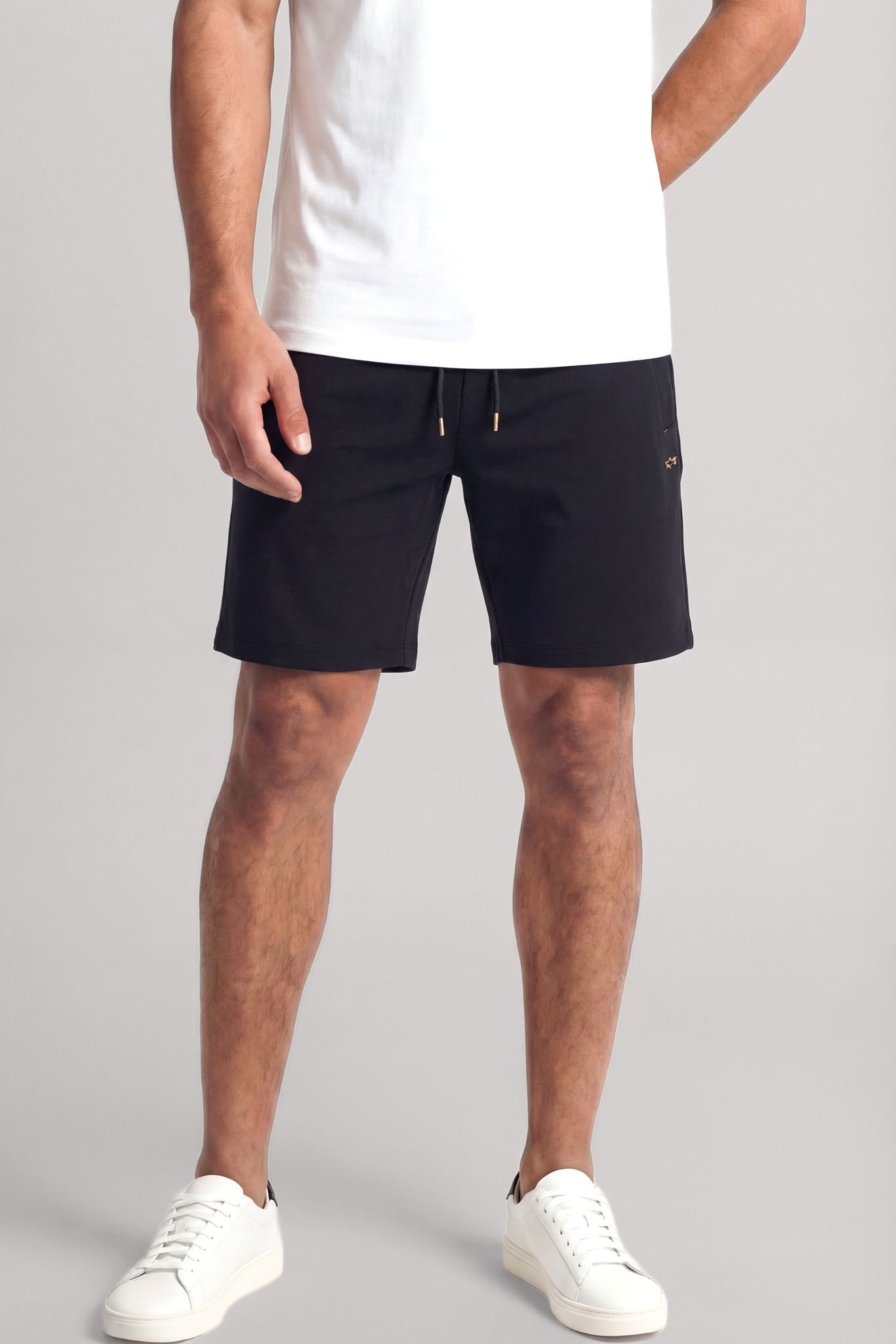 Paul Shark Paul Shark Erkek Regular Fit Polar Pamuklu Kumaşlı Beli İp Bağlamalı Siyah-Altın Şort 26411816-11G