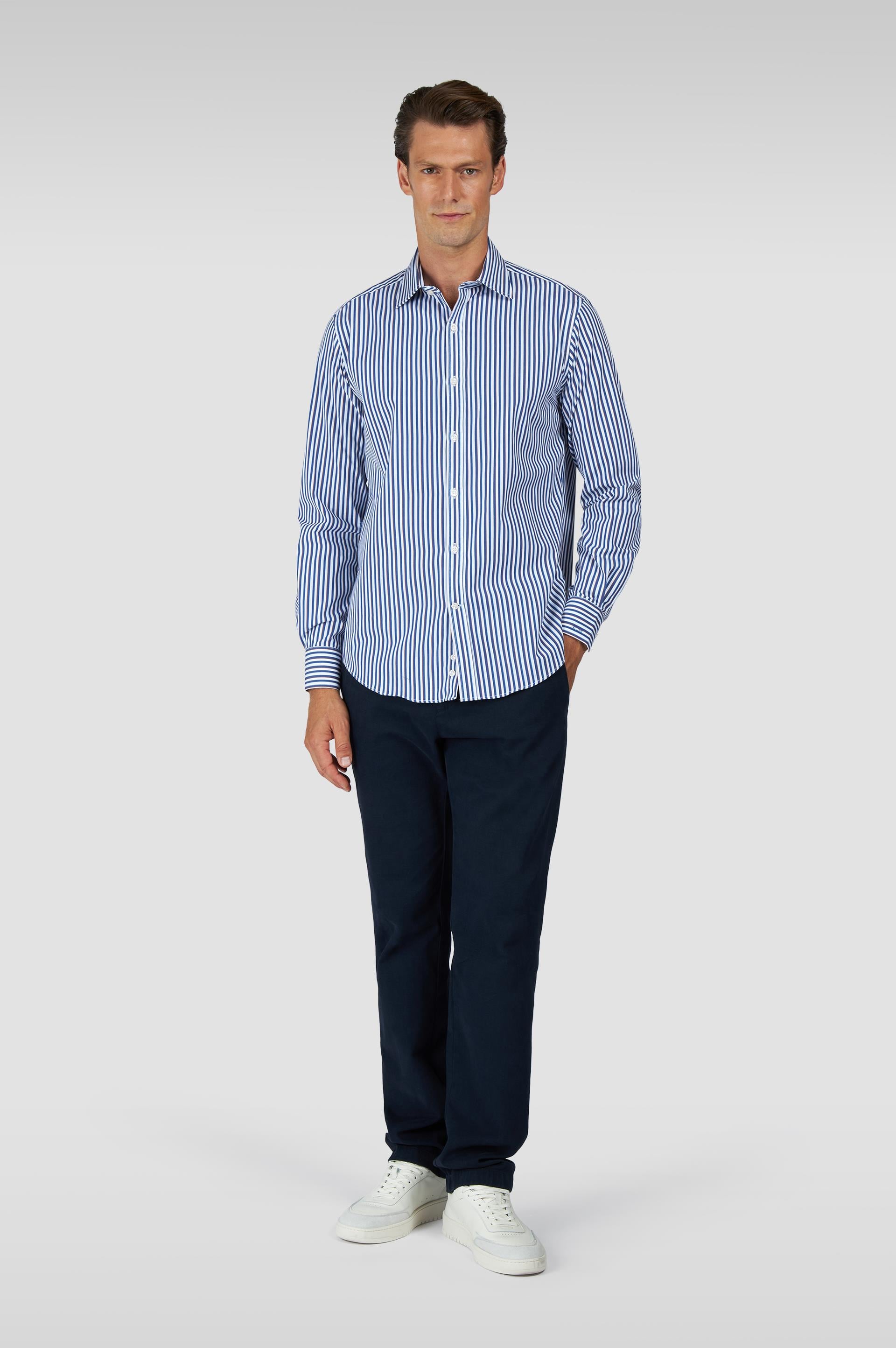 Paul Shark Paul Shark Erkek Regular Fit Çizgili Pamuklu Uzun Kollu Çok Renkli Gömlek 15313053CF-V14