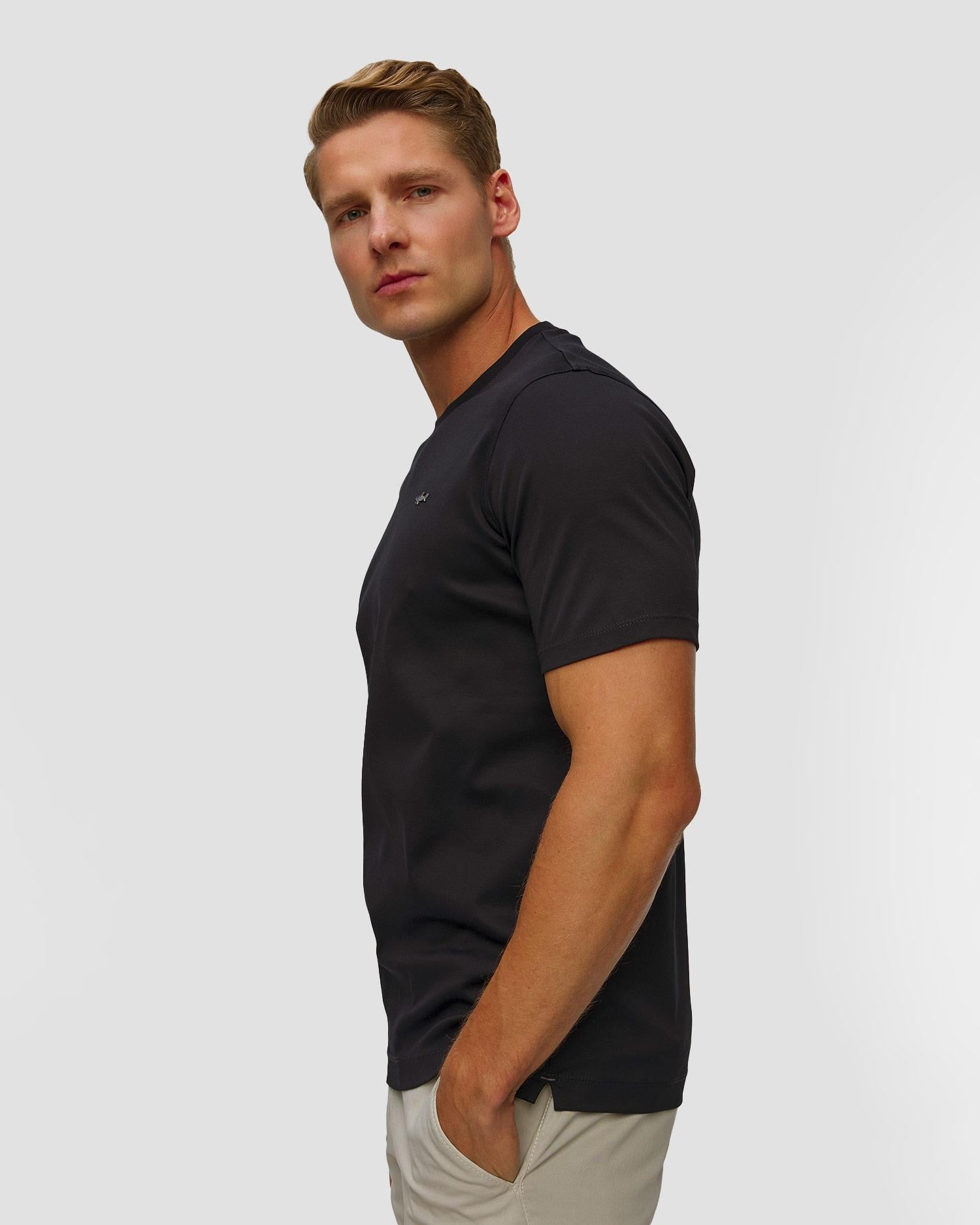 Paul Shark Paul Shark Erkek Regular Fit Yuvarlak Yakalı %100 Pamuklu Shark Logolu Kısa Kollu Lacivert-Gümüş T-Shirt 15311610-50F