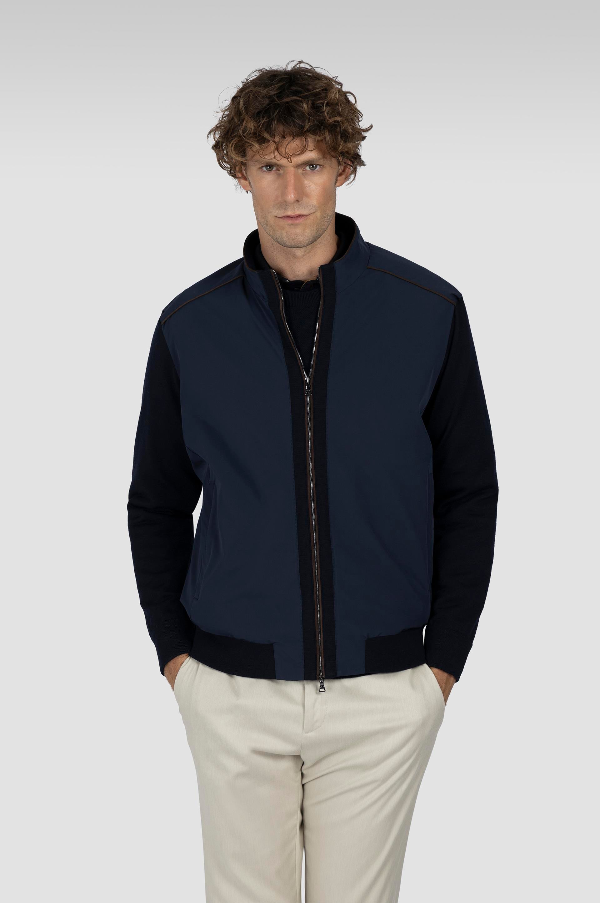 Paul Shark Paul Shark Erkek Regular Fit Dik Yaka Saf Yün İçerikli Uzun Kollu Lacivert Triko 15311268-050