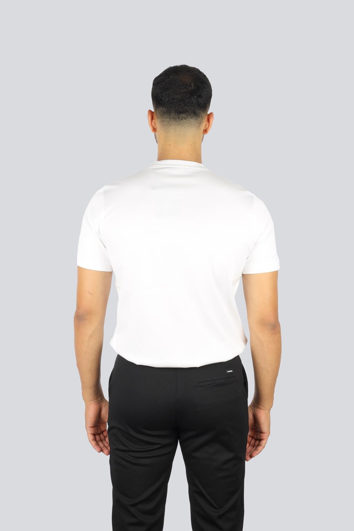 Paul Shark Paul Shark Erkek Regular Fit Yuvarlak Yakalı %100 Pamuklu Shark Logolu Kısa Kollu Beyaz T-Shirt 15311610-46A