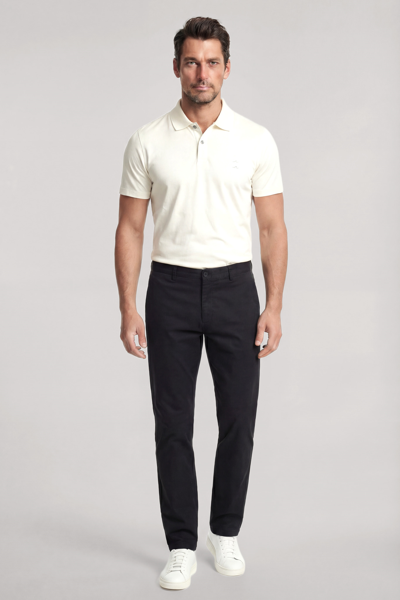 Paul Shark Paul Shark Erkek Regular Fit %100 Pamuklu Logo Detaylı Kısa Kollu Beyaz Polo Yaka T-Shirt 26411236-108