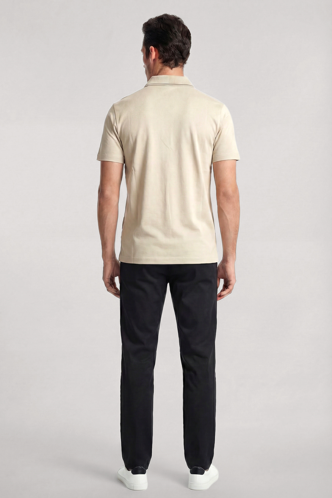 Paul Shark Paul Shark Erkek Regular Fit Logo İşlemeli Pamuklu Kısa Kollu Bej Polo Yaka T-Shirt 26411270-348