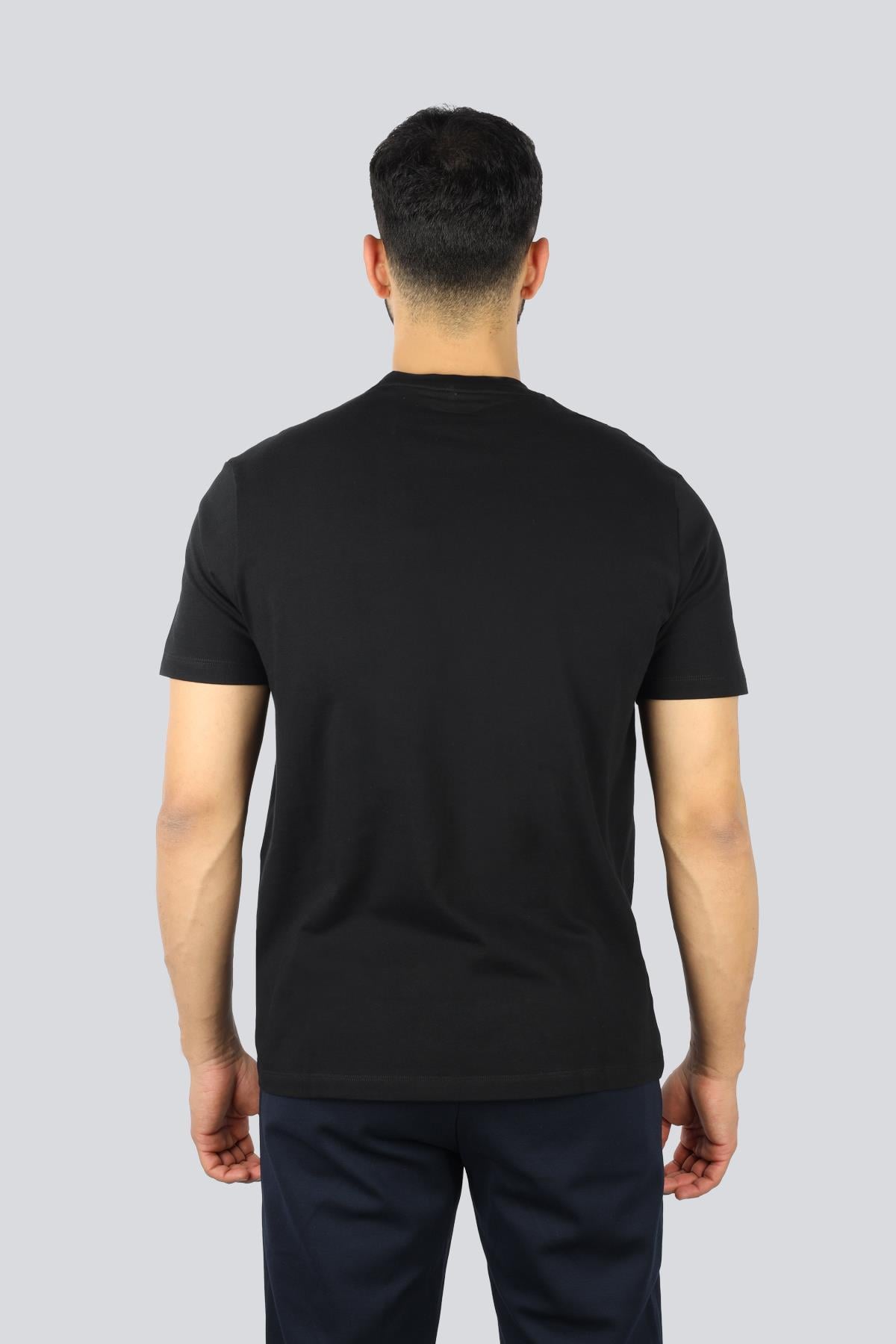 Paul Shark Paul Shark Erkek Regular Fit Yuvarlak Yaka İnce %100 Pamuklu Kısa Kollu Siyah T-Shirt 25411060-011