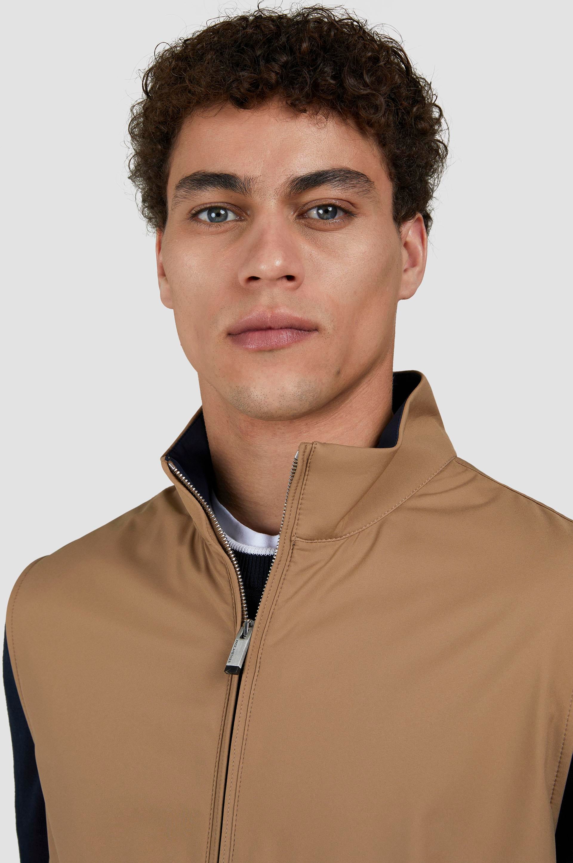 Paul Shark Paul Shark Erkek Regular Fit Dik Yaka Fermuarlı İç Cepli Kahverengi Yelek 25412621-627