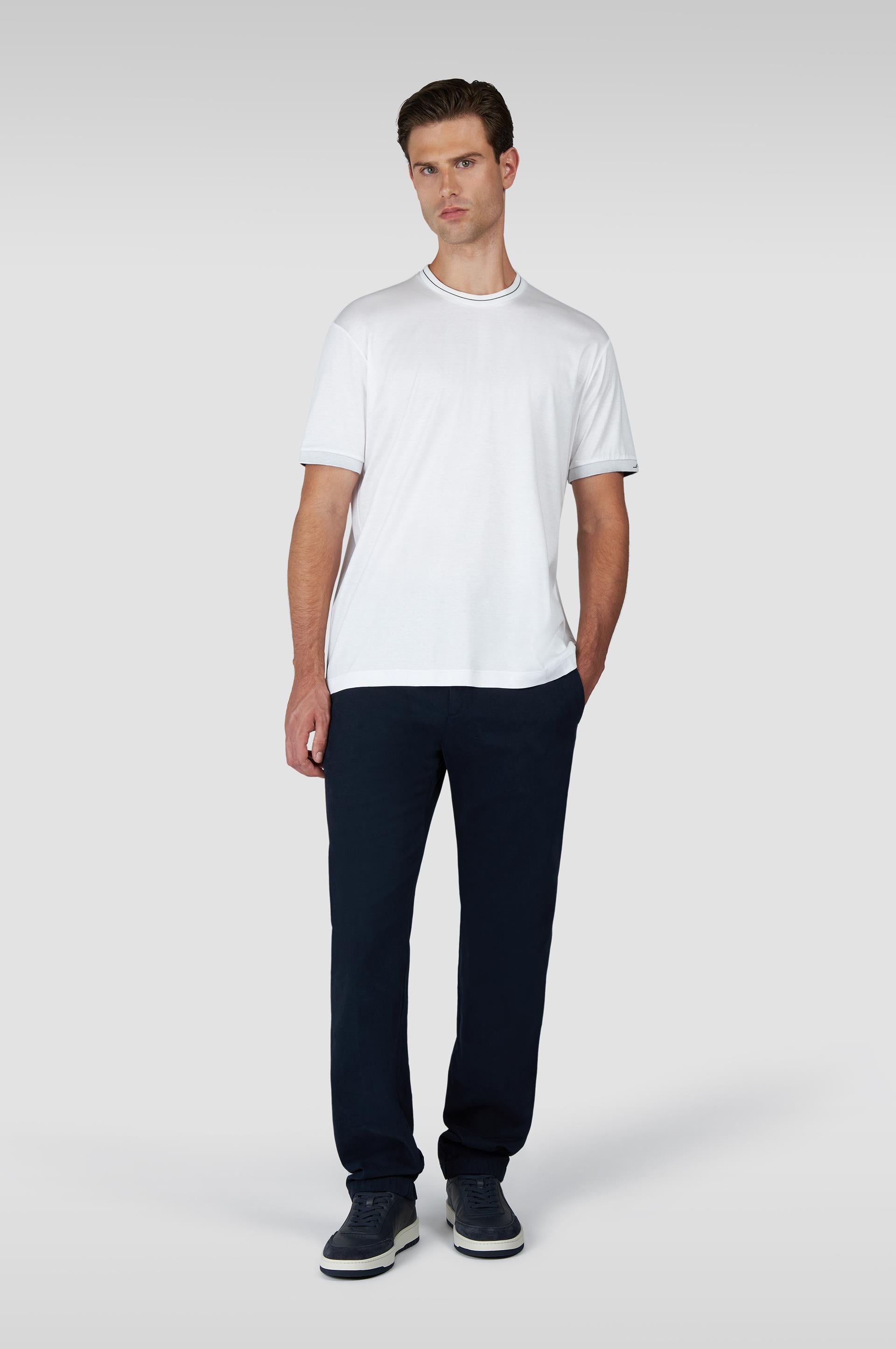 Paul Shark Paul Shark Erkek Regular Fit Pamuklu Yuvarlak Yakalı Shark Logo İşlemeli Kısa Kollu Bej T-Shirt 15311627-46A
