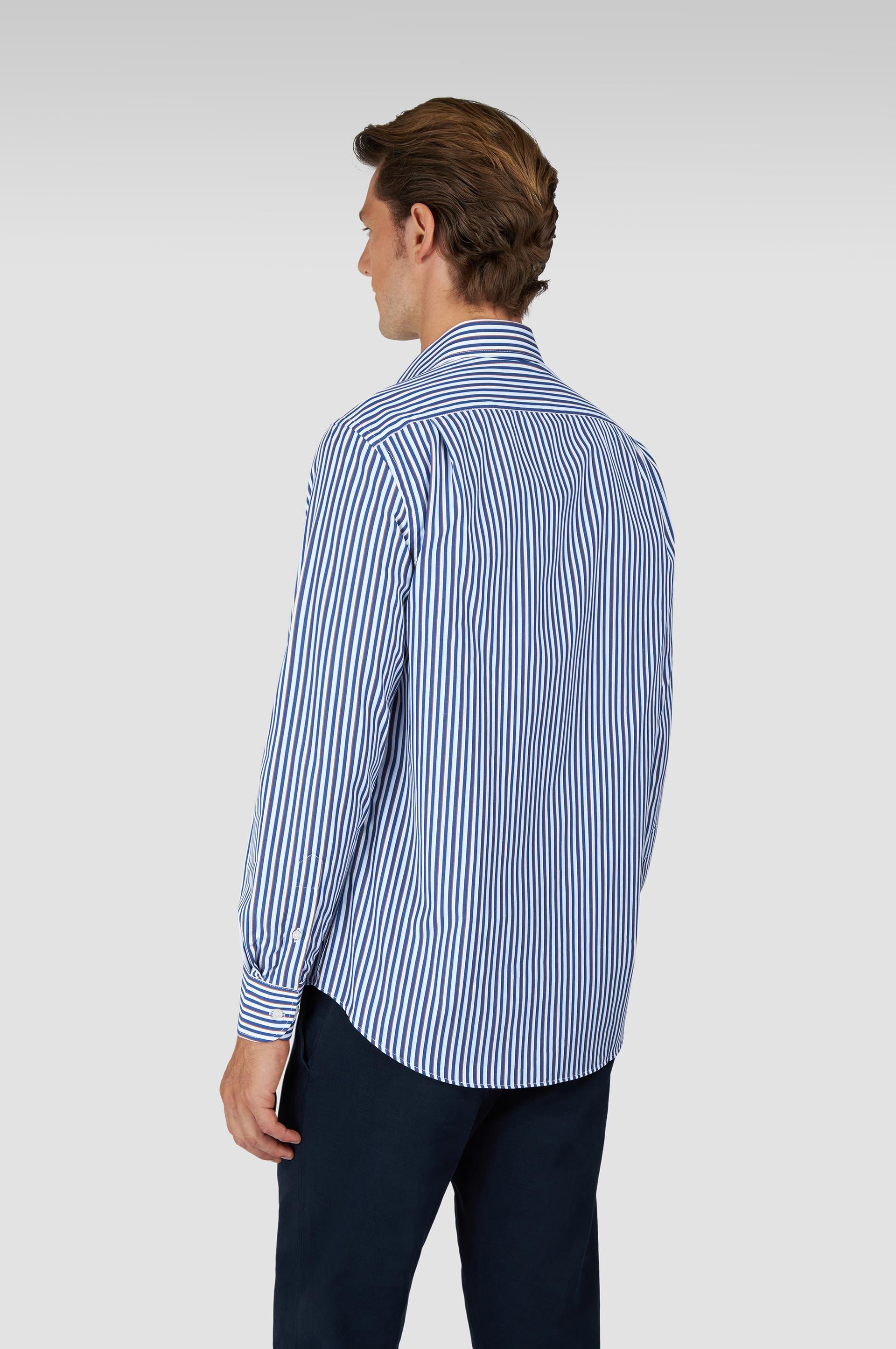 Paul Shark Paul Shark Erkek Regular Fit Çizgili Pamuklu Uzun Kollu Çok Renkli Gömlek 15313053CF-V14