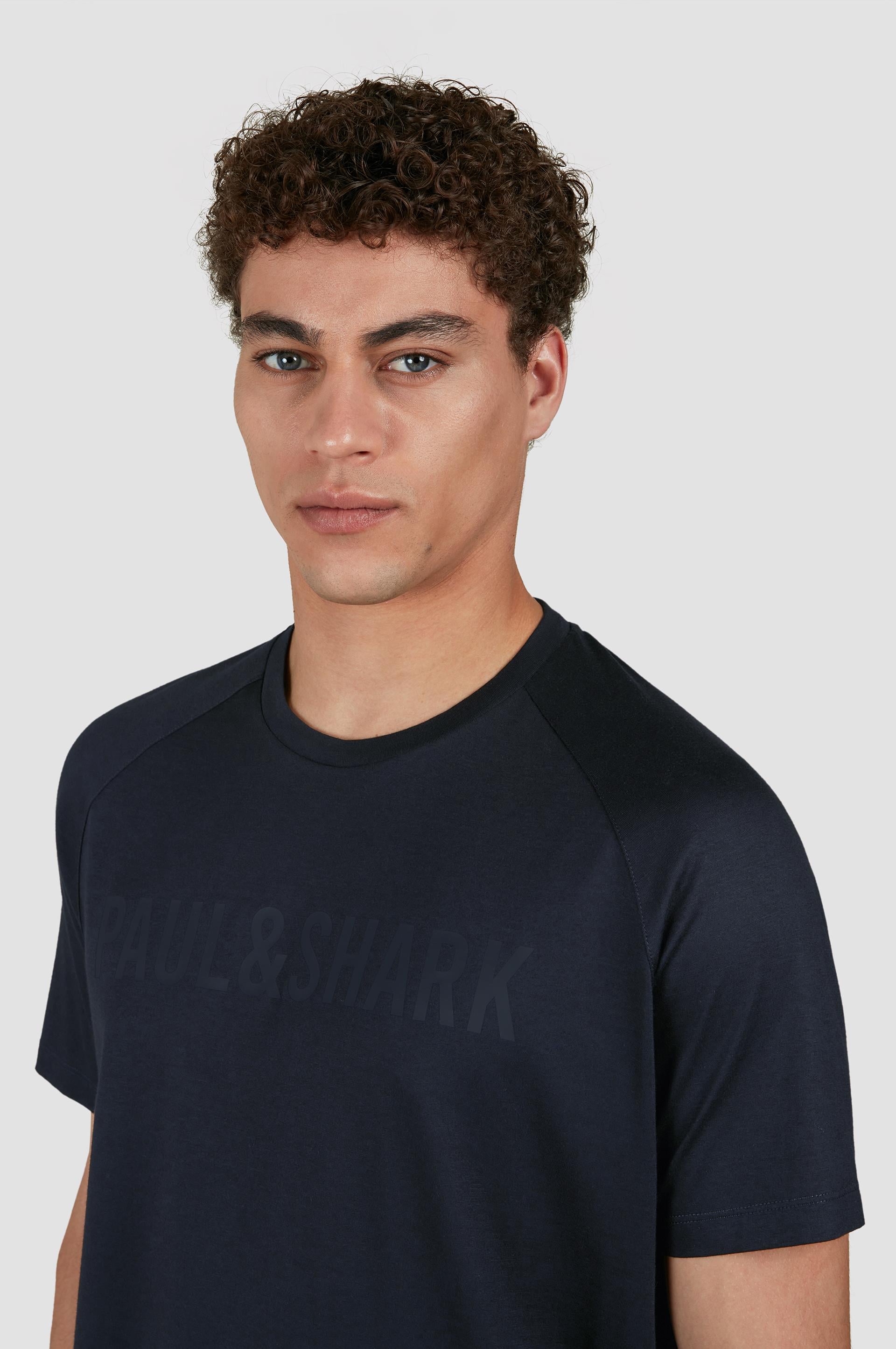 Paul Shark Paul Shark Erkek Regular Fit Yuvarlak Yaka Kısa Kollu Pamuklu Lacivert T-Shirt 25411056-013