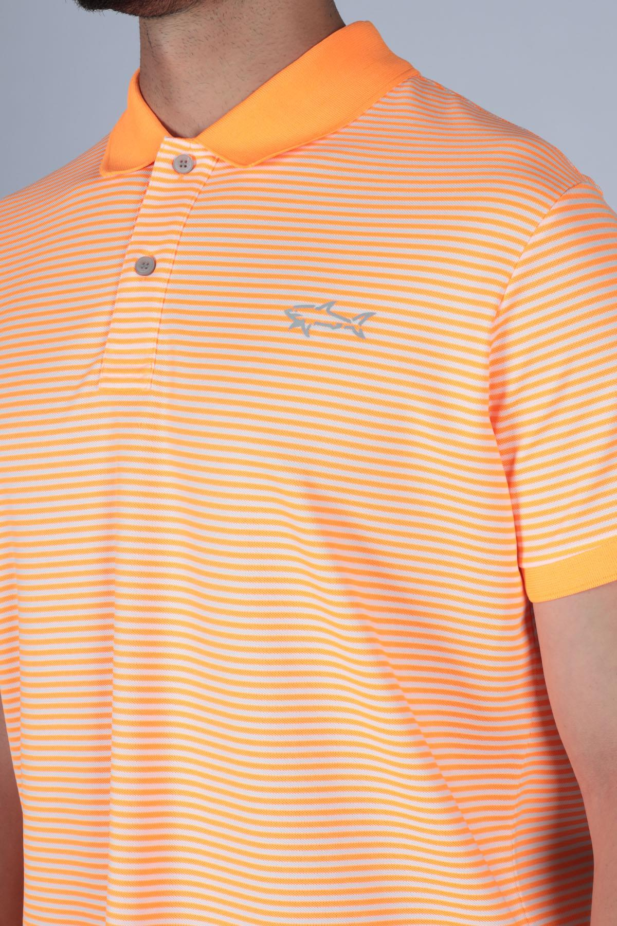 Paul Shark Paul Shark Erkek Regular Fit Düz Kısa Kollu Turuncu Polo Yaka T-Shirt 23411265-178