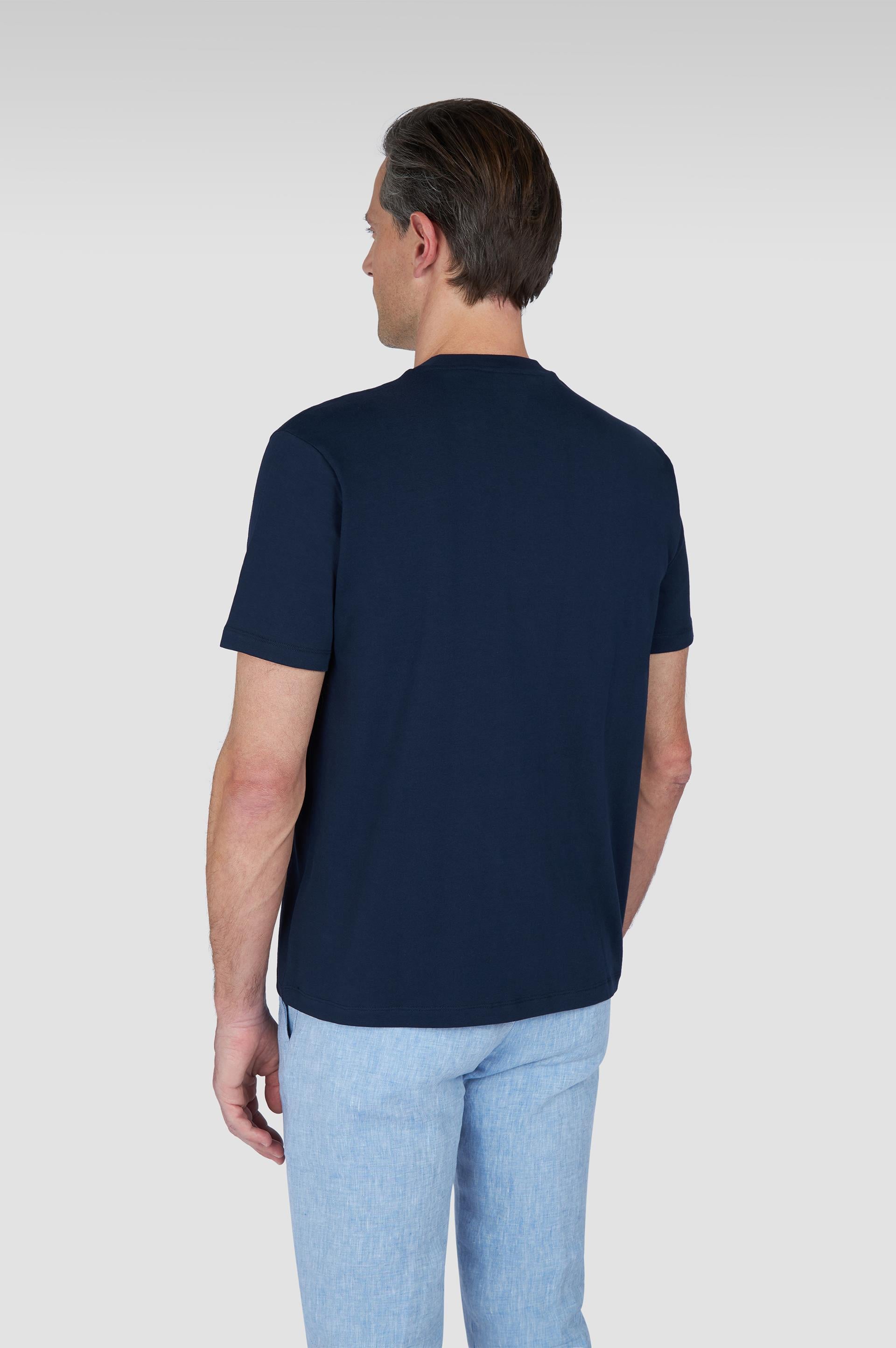 Paul Shark Paul Shark Erkek Regular Fit Yuvarlak Yaka İnce %100 Pamuklu Kısa Kollu Lacivert T-Shirt 25411060-013