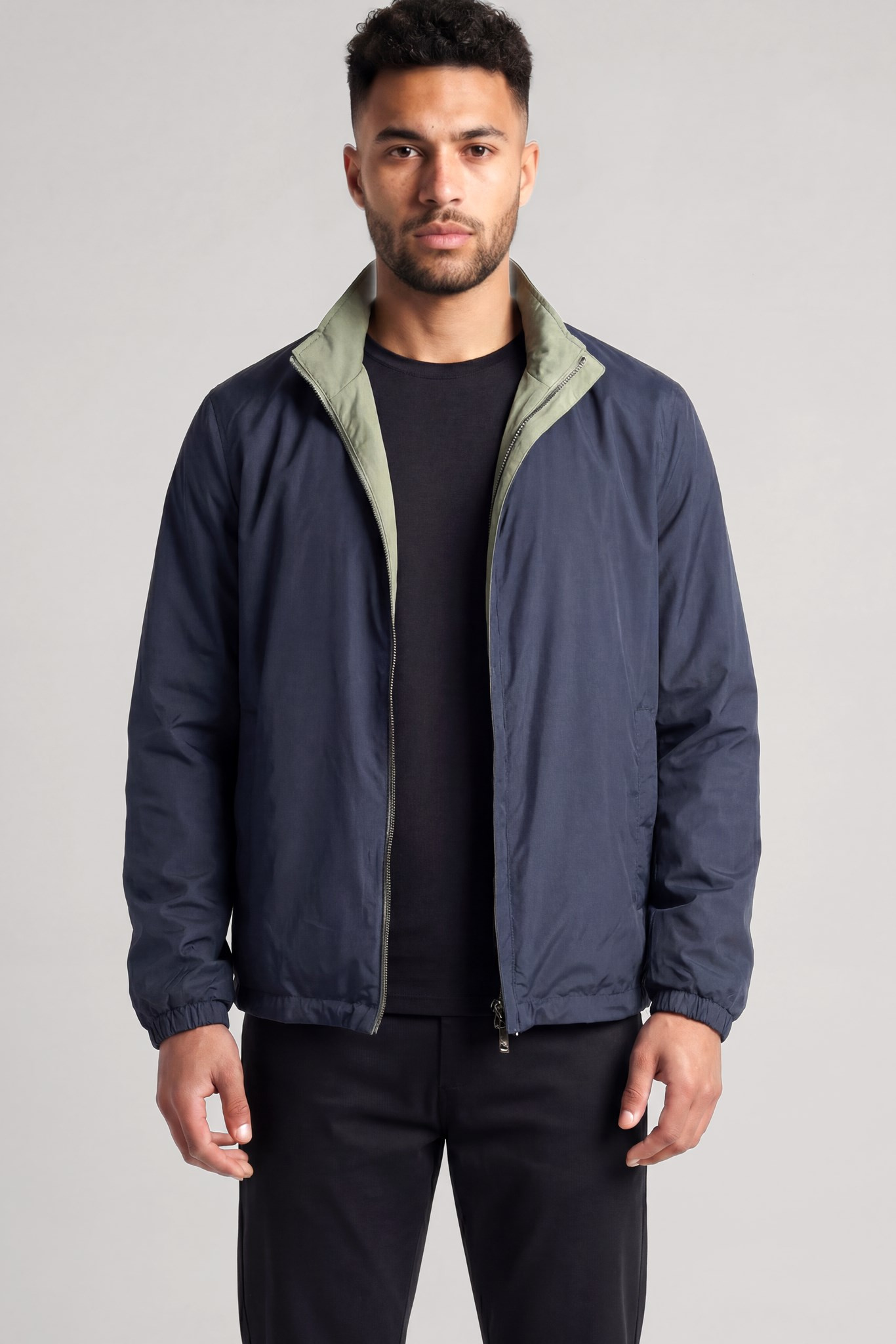 Paul Shark Paul Shark Erkek Regular Fit Dik Yaka Fermuarlı Çift Taraflı Mavi Ceket 26412105-096