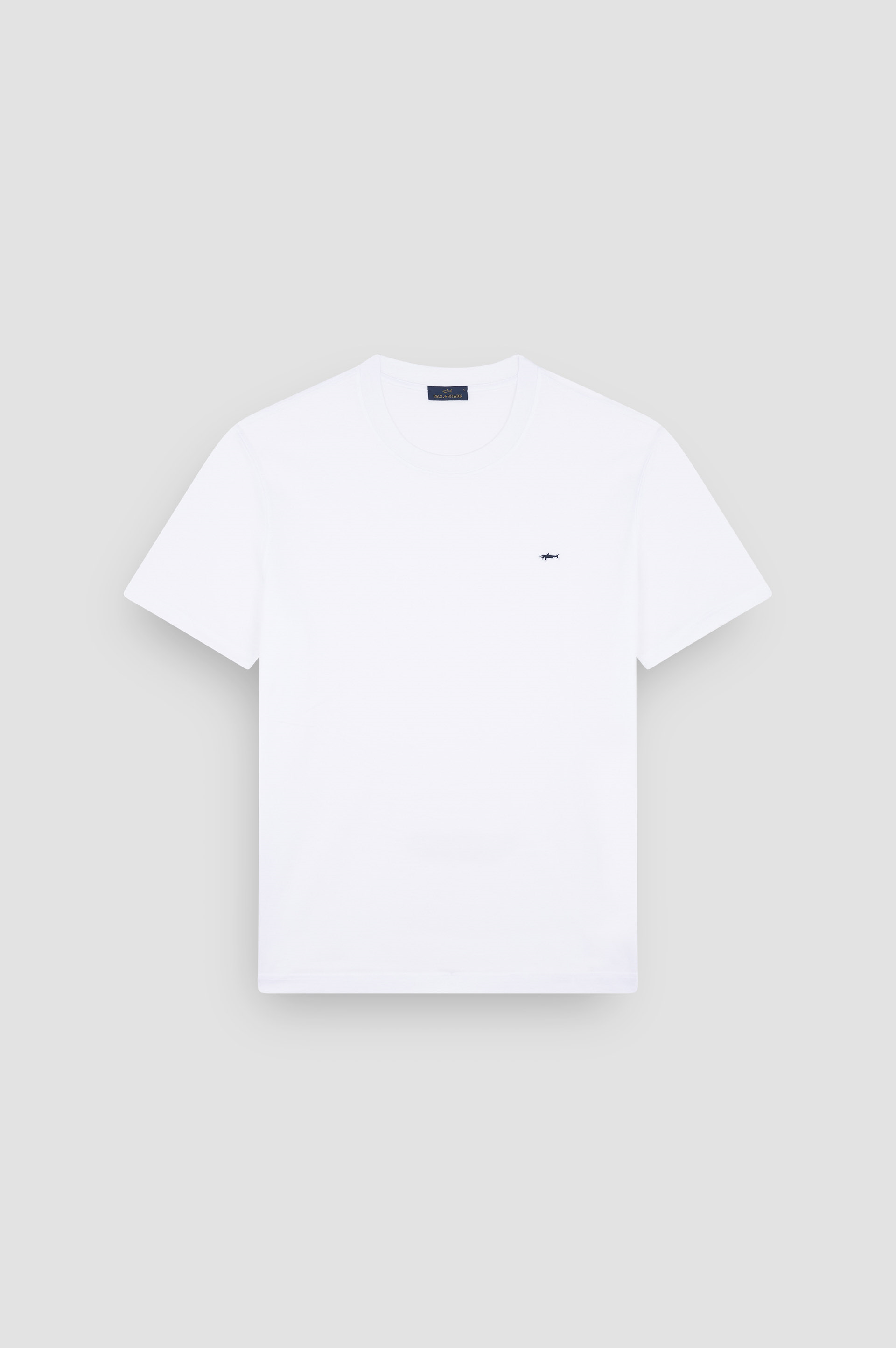 Paul Shark Paul Shark Erkek Regular Fit Ribanalı Yakalı Metalik Logo Detaylı Pamuklu Kısa Kollu Beyaz T-Shirt 99311005-010
