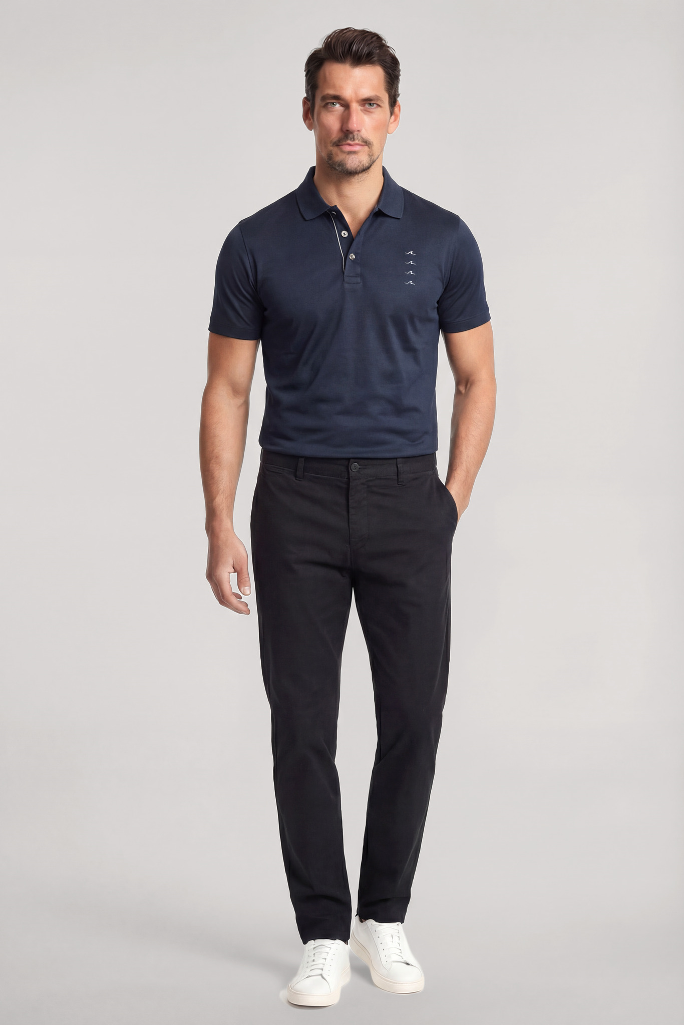 Paul Shark Paul Shark Erkek Regular Fit %100 Pamuklu Logo Detaylı Kısa Kollu Lacivert Polo Yaka T-Shirt 26411236-013