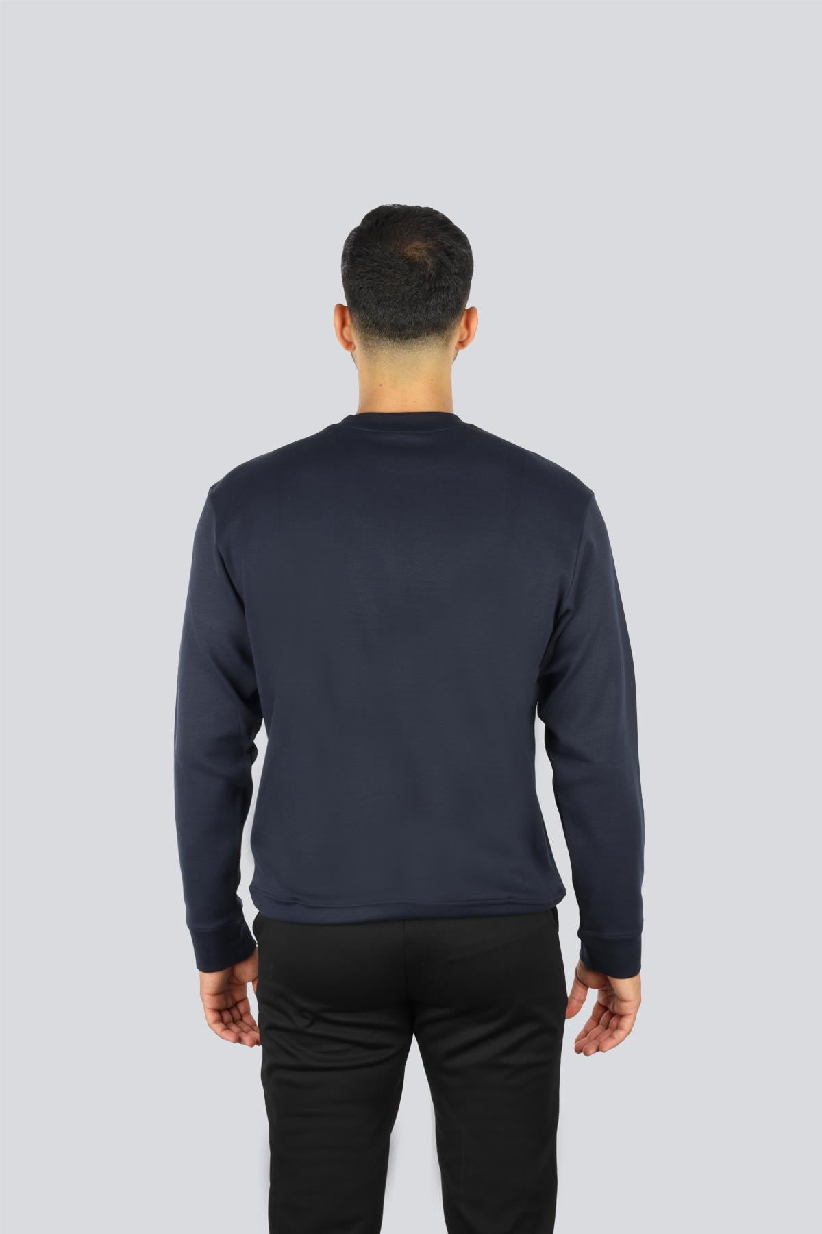Paul Shark Paul Shark Erkek Regular Fit Pamuklu Shark Logo Etiketki Uzun Kollu Lacivert Sweatshirt 15311863-050